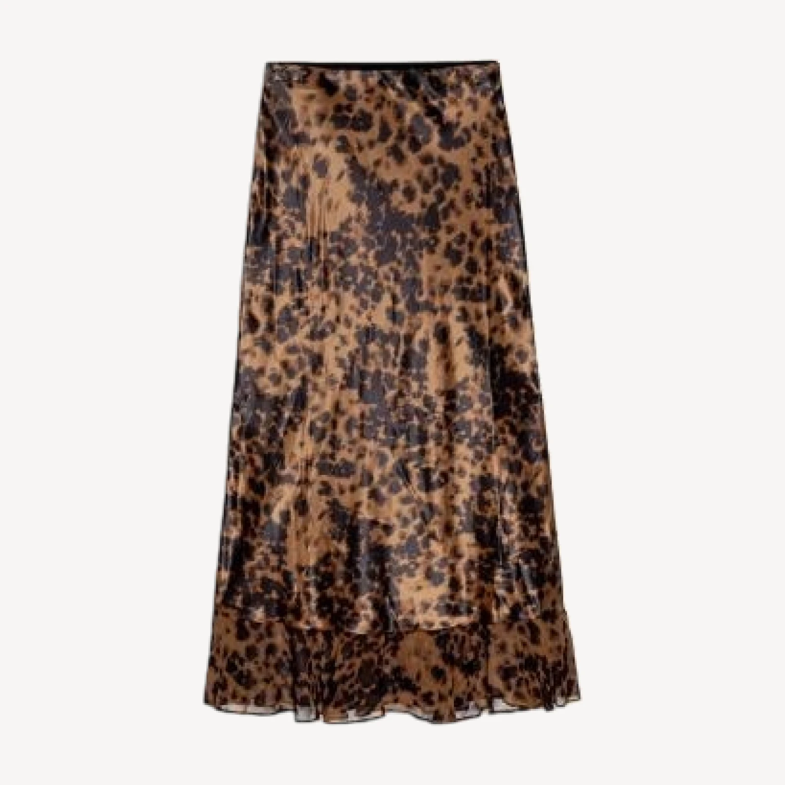 Rails Candice Leopard Satin Midi Skirt