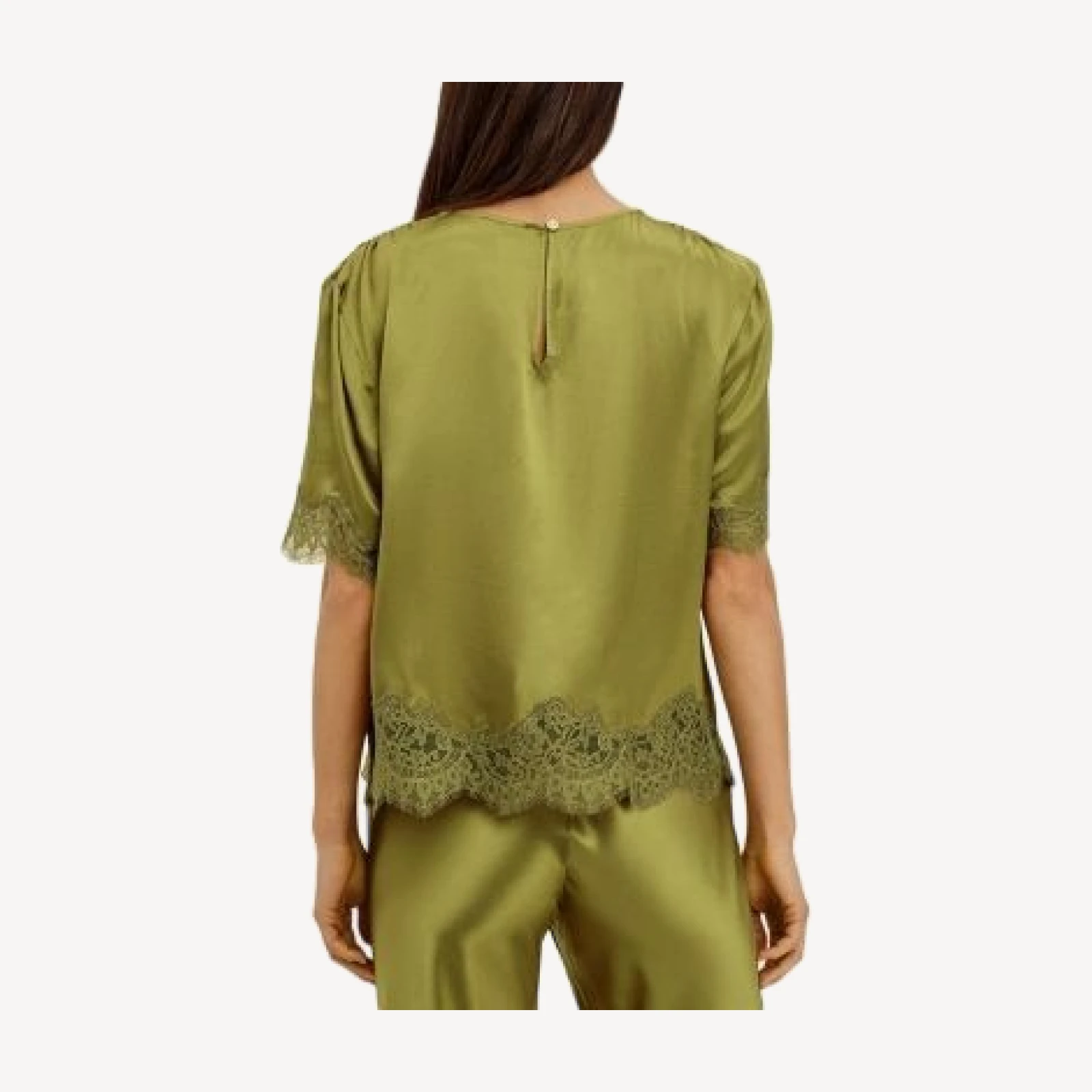 Rails Sonora Satin Lace Trim Blouse
