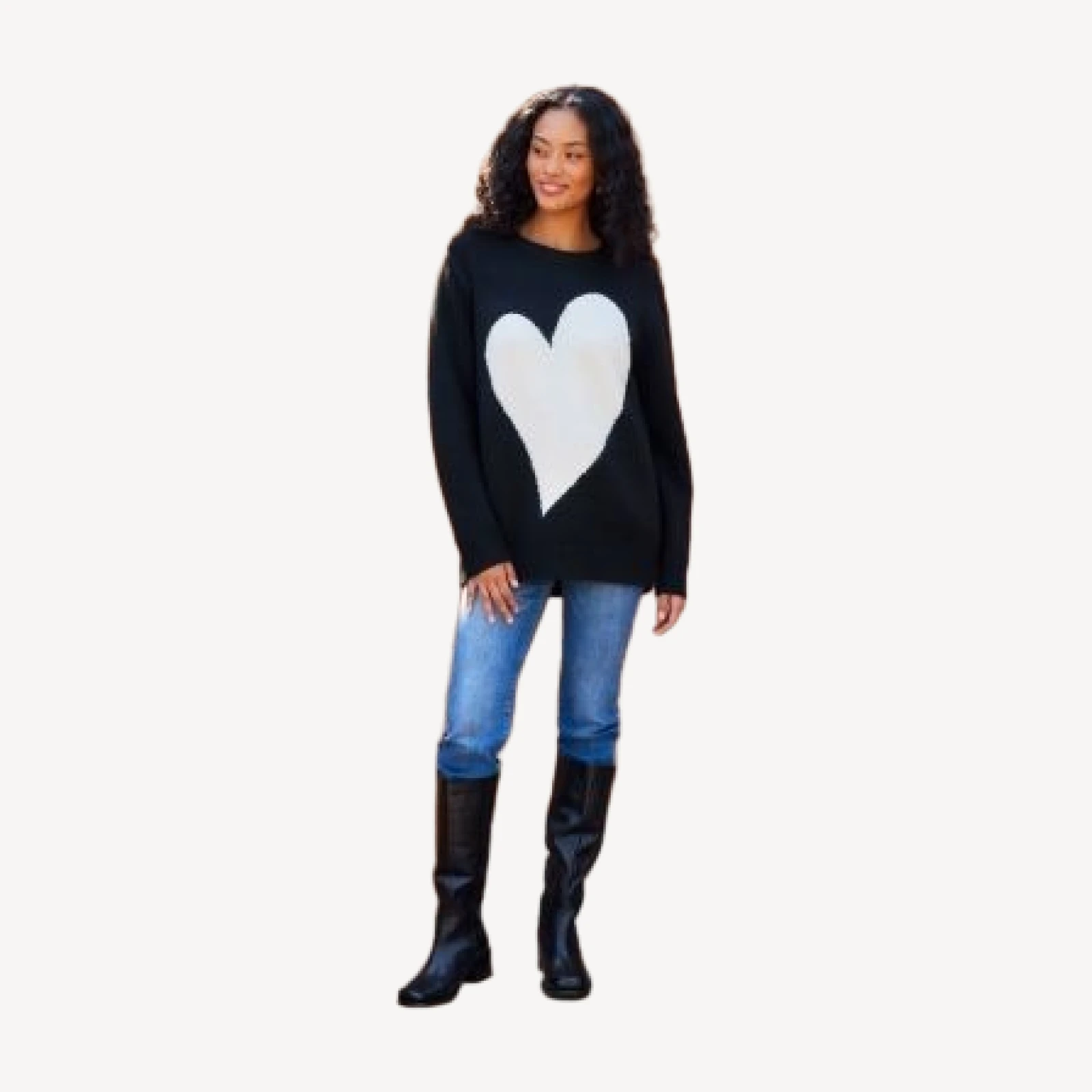Karen Kane Heart Jacquard Sweater