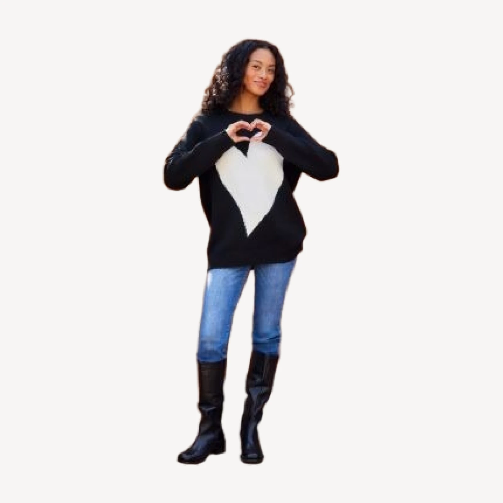 Karen Kane Heart Jacquard Sweater