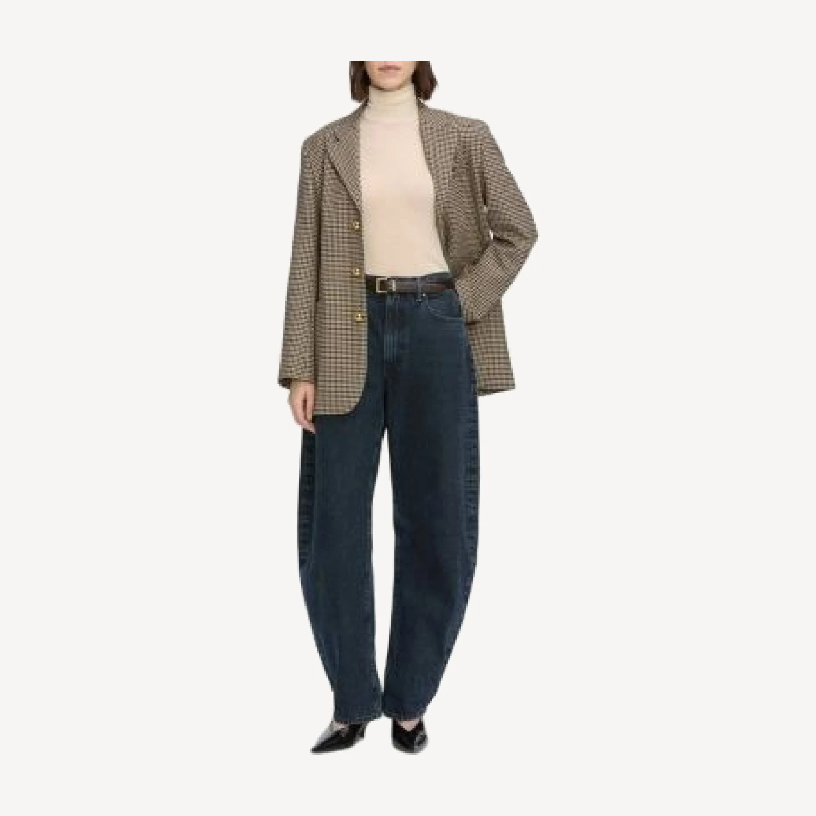 Frame The Bubble High Rise Barrel Leg Jeans in Dorado