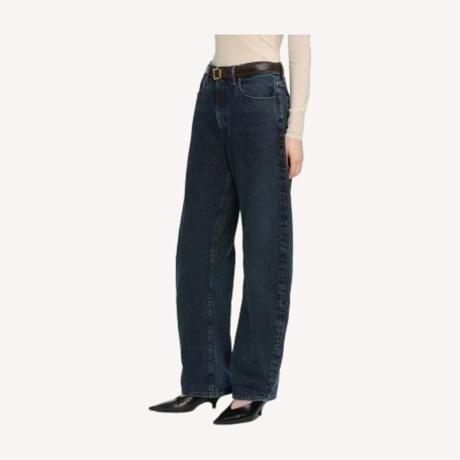 Frame The Bubble High Rise Barrel Leg Jeans in Dorado