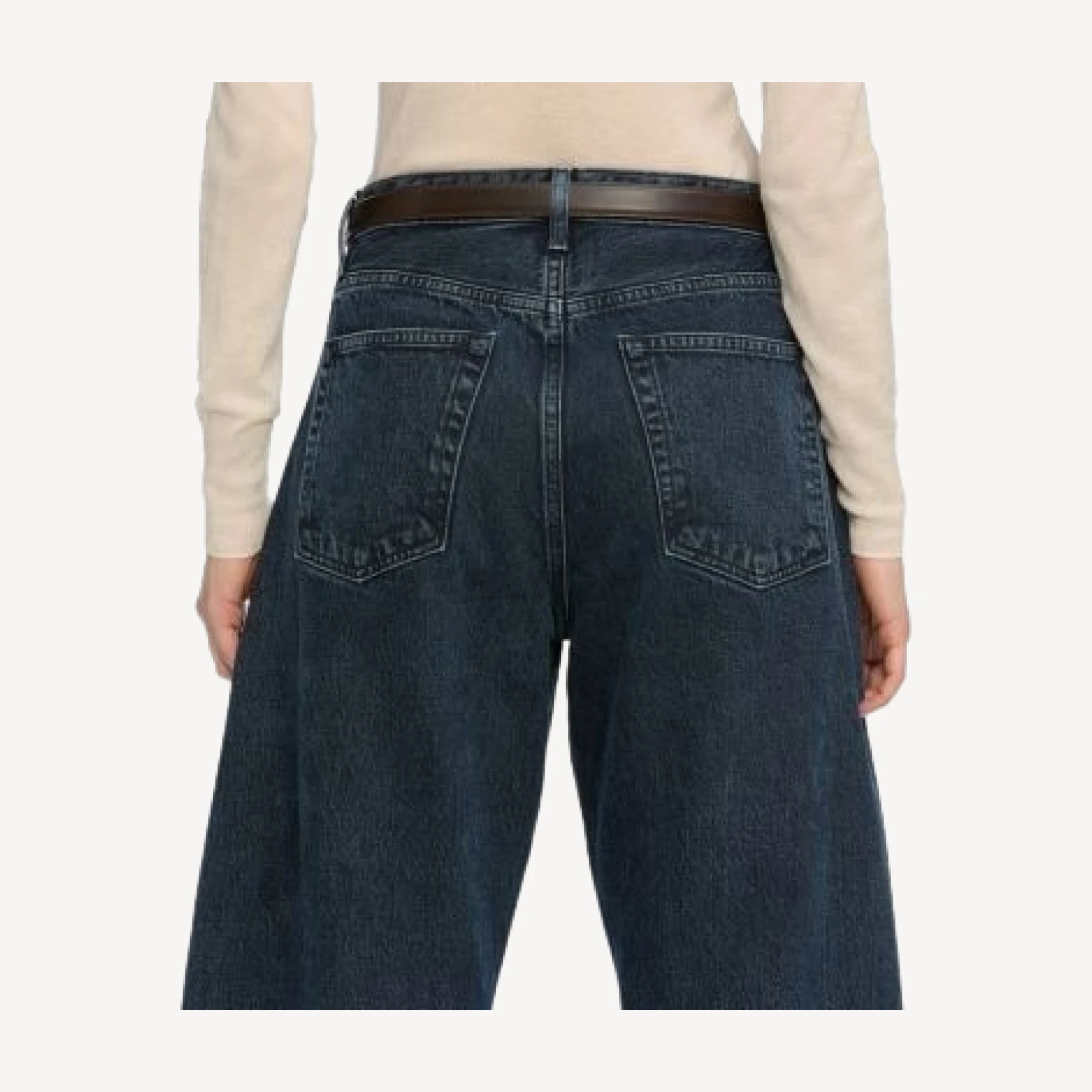 Frame The Bubble High Rise Barrel Leg Jeans in Dorado