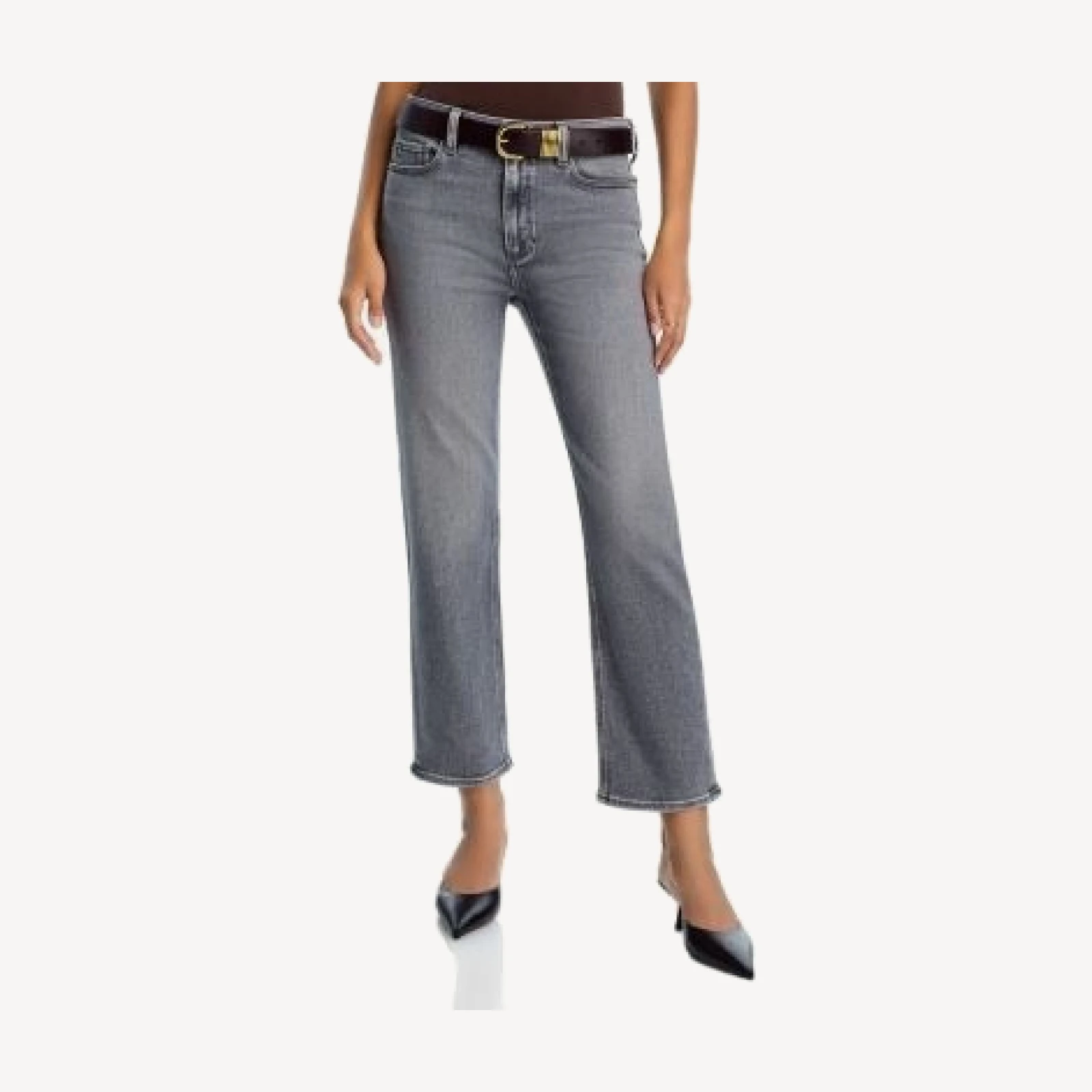 Paige Mason High Rise Ankle Jeans in Smokey Gray
