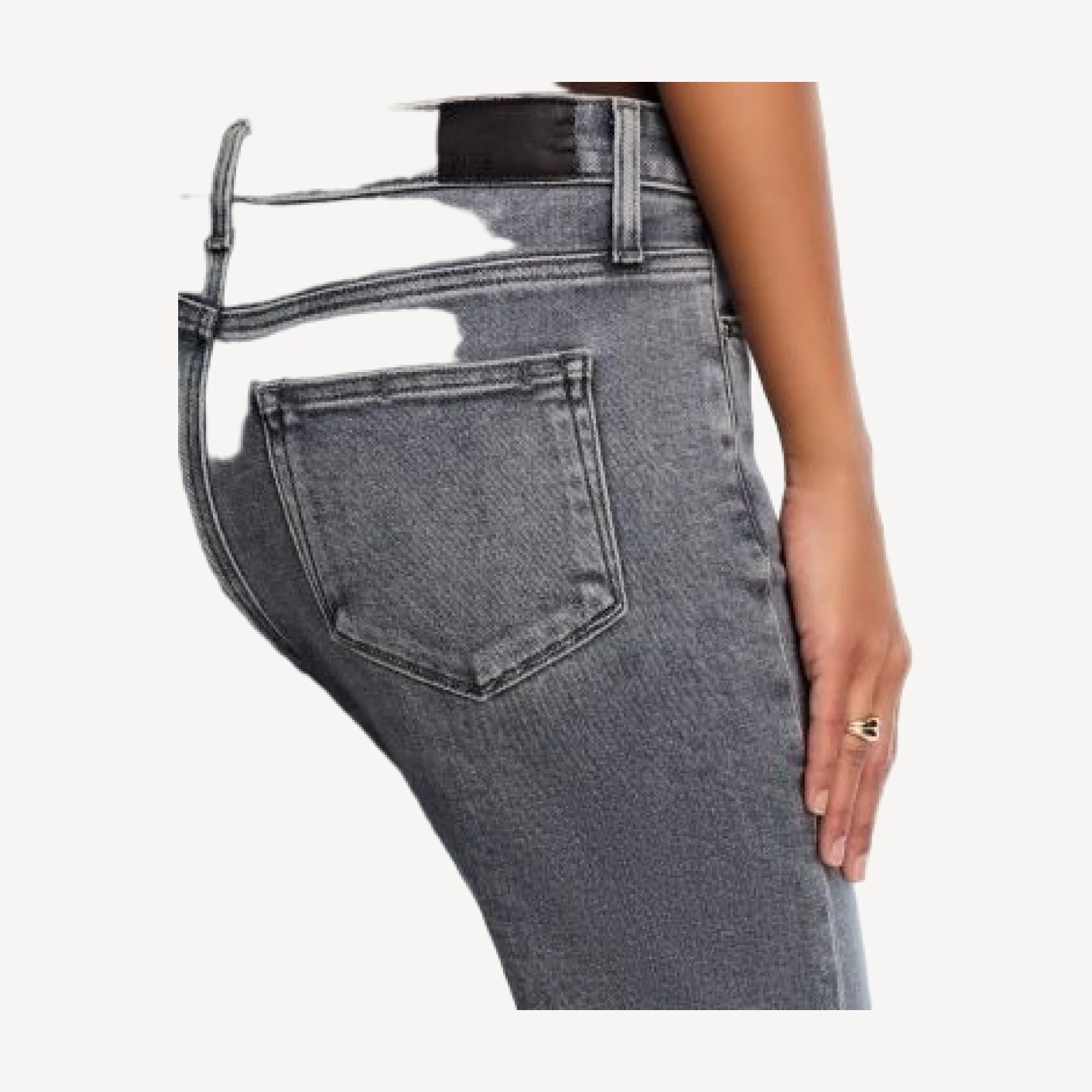 Paige Mason High Rise Ankle Jeans in Smokey Gray