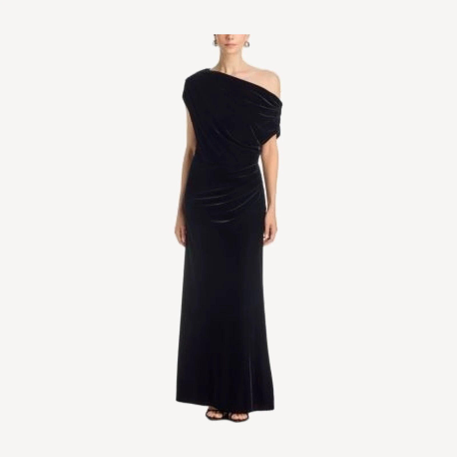 Aqua Velvet Off the Shoulder Maxi Dress - Exclusive