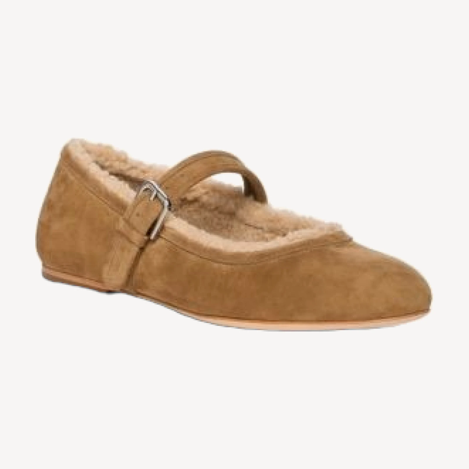 Paige Women's Joelle Suede Faux Shearling Lined Mary Jane Flats