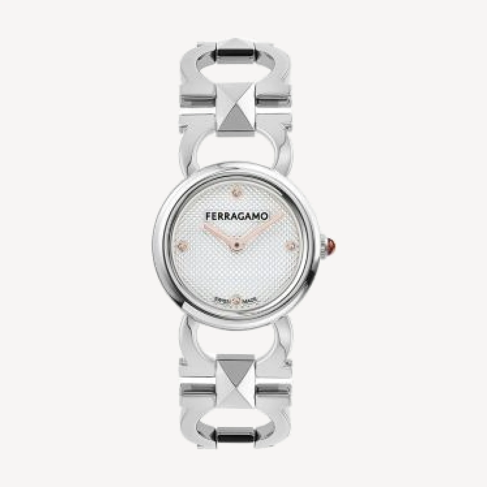Ferragamo Double Gancini Stud Watch, 25mm