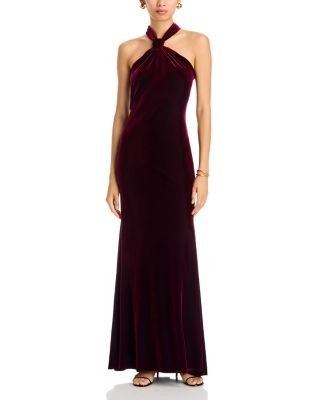 Aqua Velvet Knot Neck Sheath Dress - Exclusive