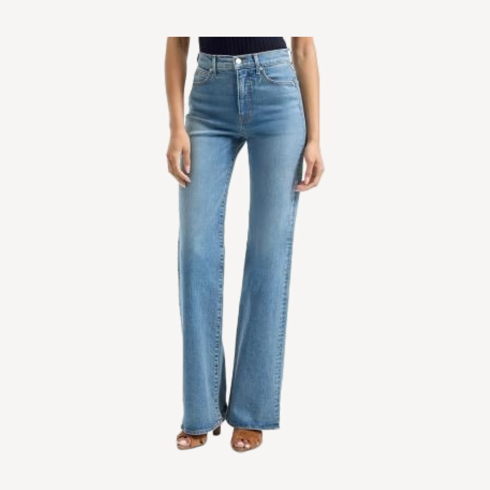 Veronica Beard Crosbie High Rise Wide Leg Jeans in Ripple Haze