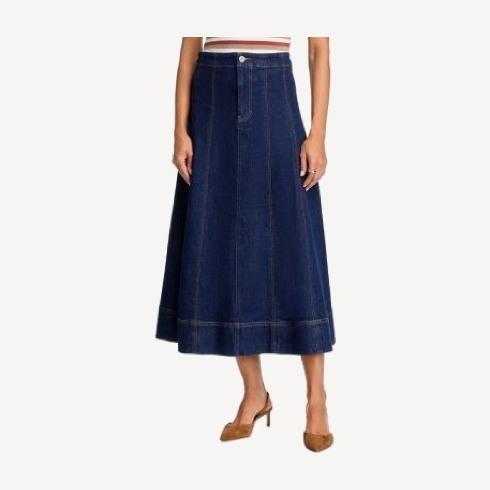 Veronica Beard Alix Circle Denim Skirt