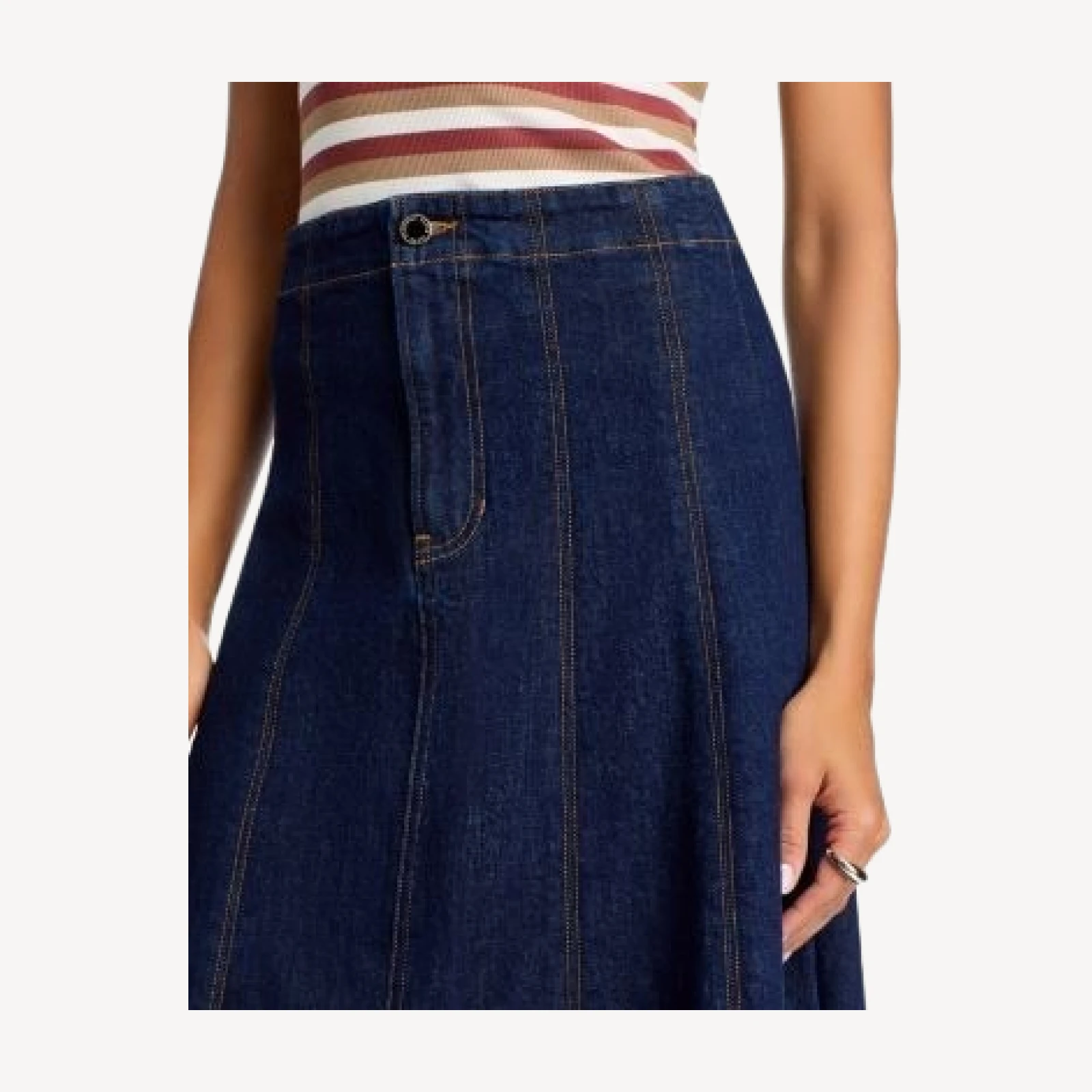 Veronica Beard Alix Circle Denim Skirt