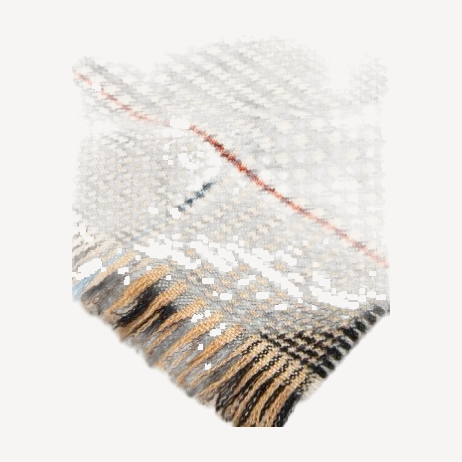 Veronica Beard Plaid Fringed Wool Scarf