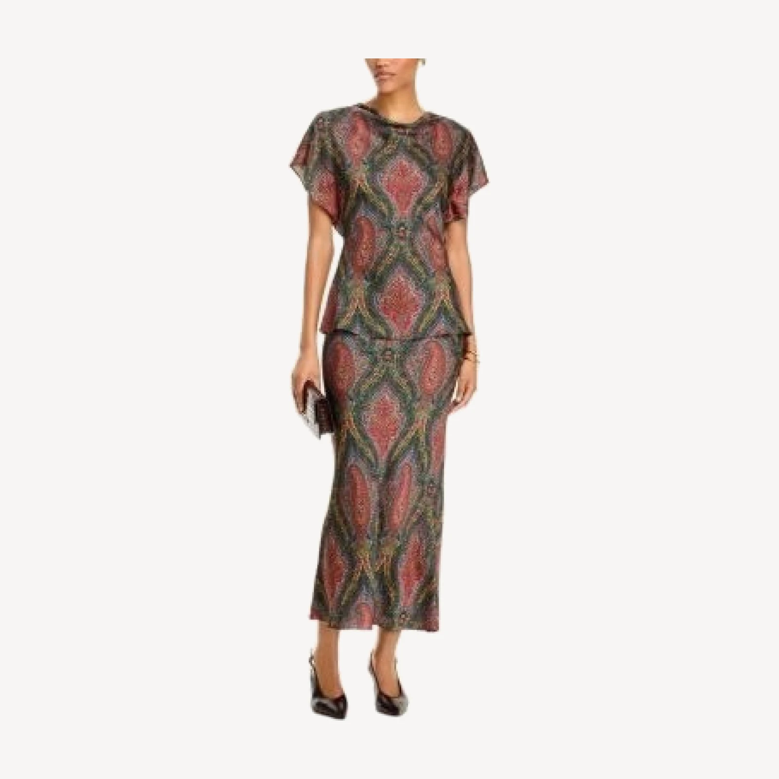Veronica Beard Clover High Waisted Midi Skirt