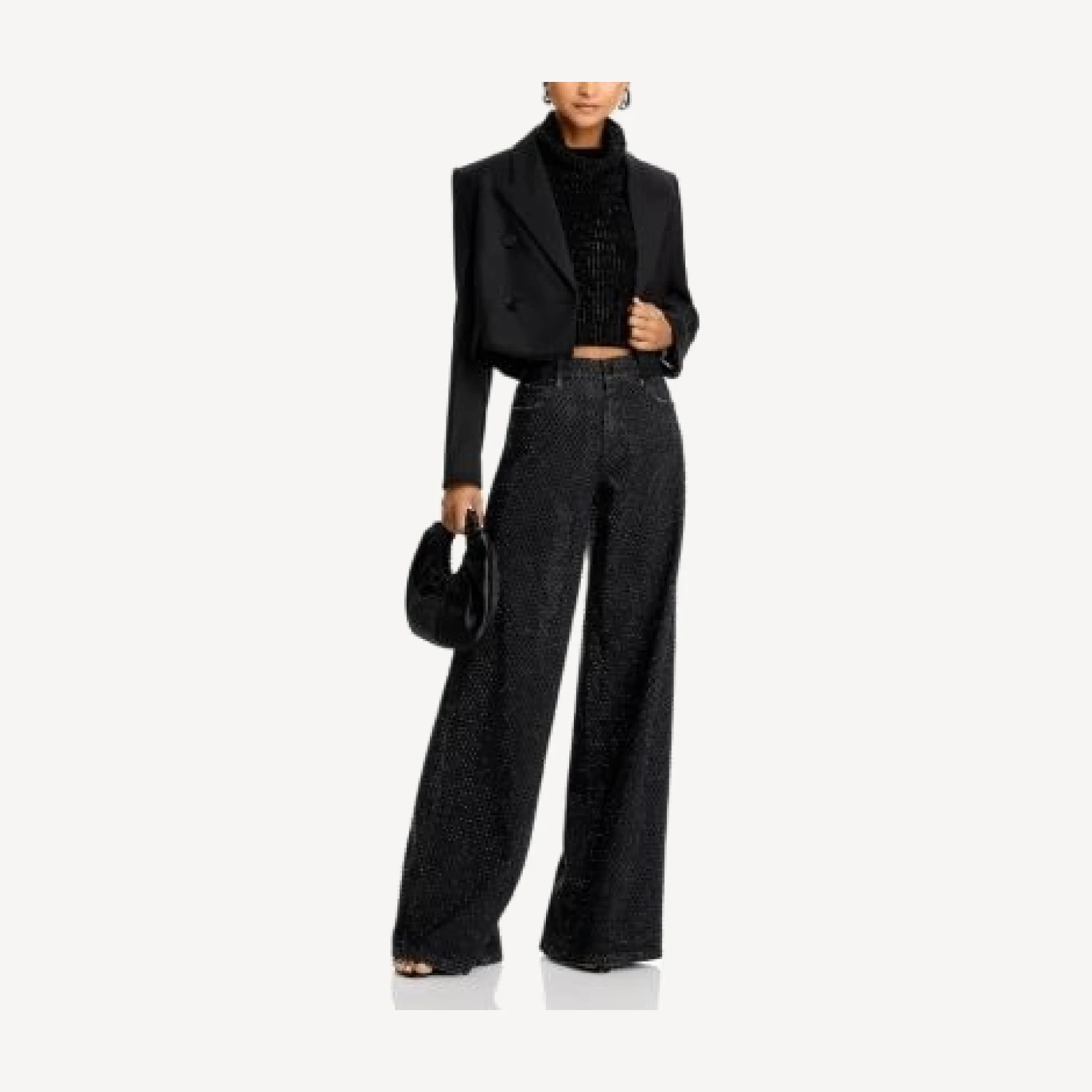 Alice and Olivia Trish Baggy Jeans in Maya Charcoal Black