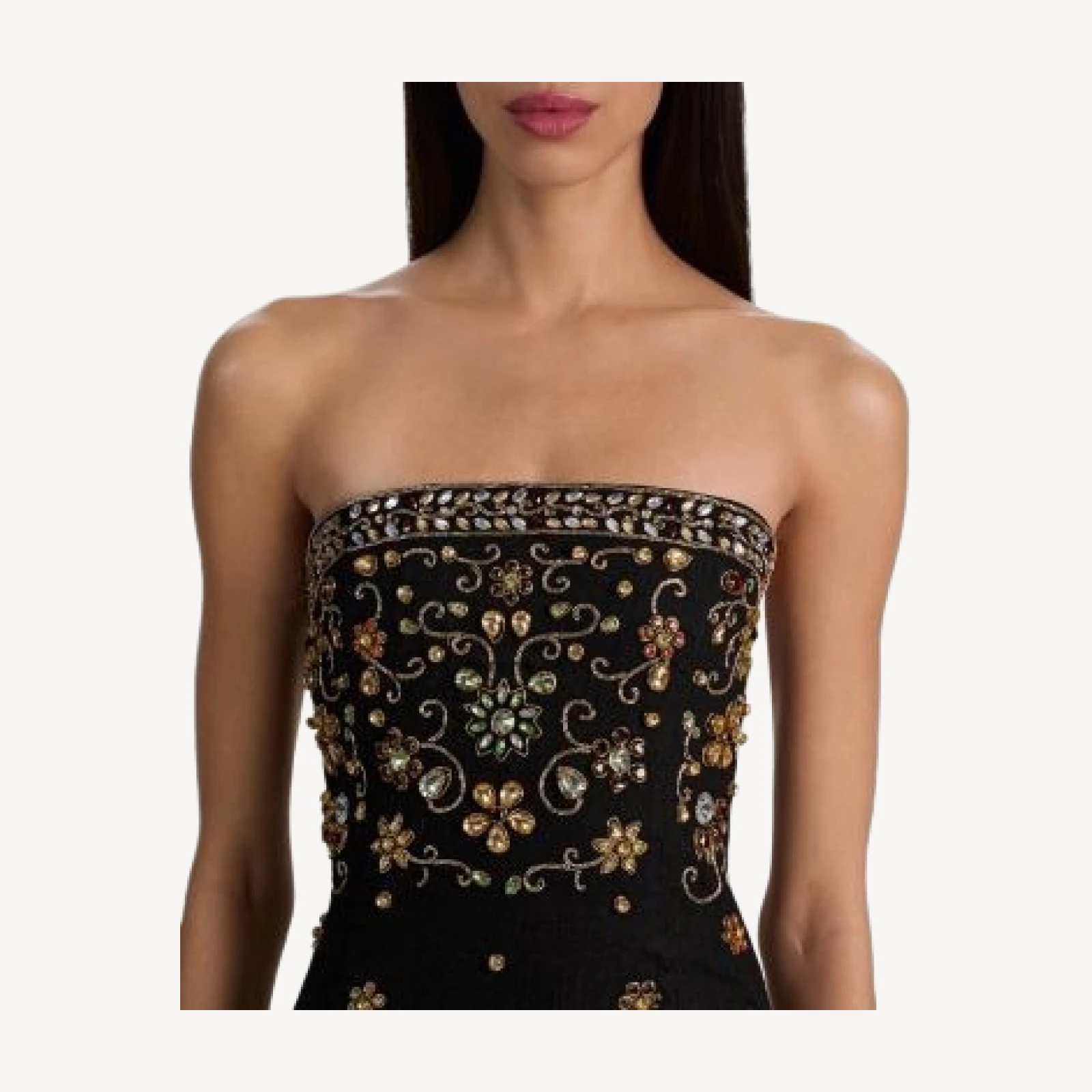 Alice and Olivia Nina Embellished Strapless Dress