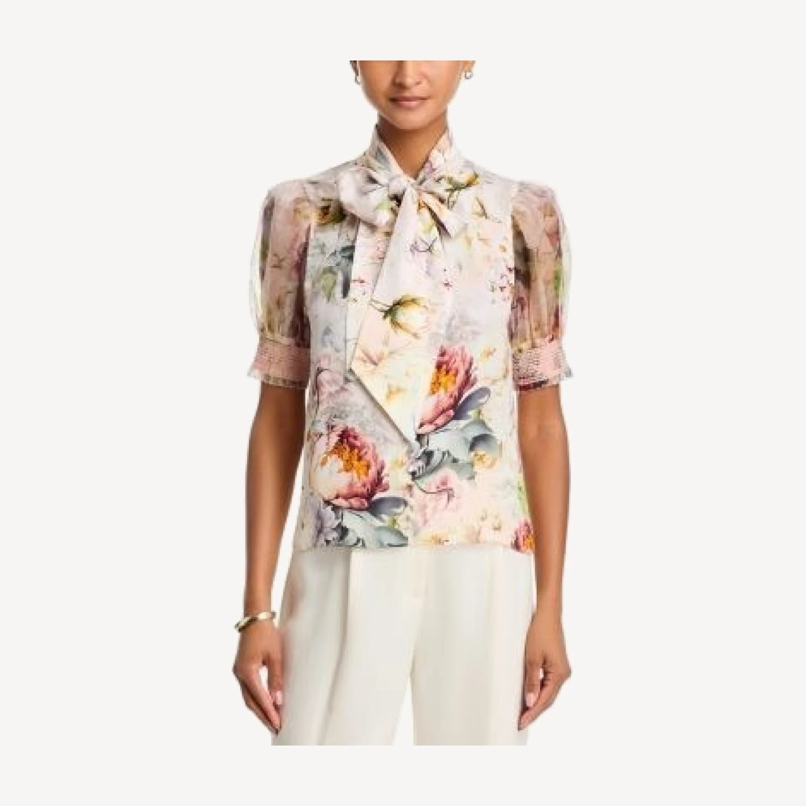 Alice and Olivia Brentley Tie Neck Blouse