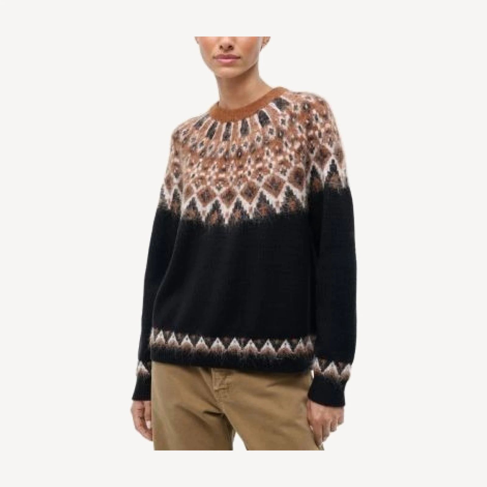 Staud Zane Crewneck Fair Isle Sweater