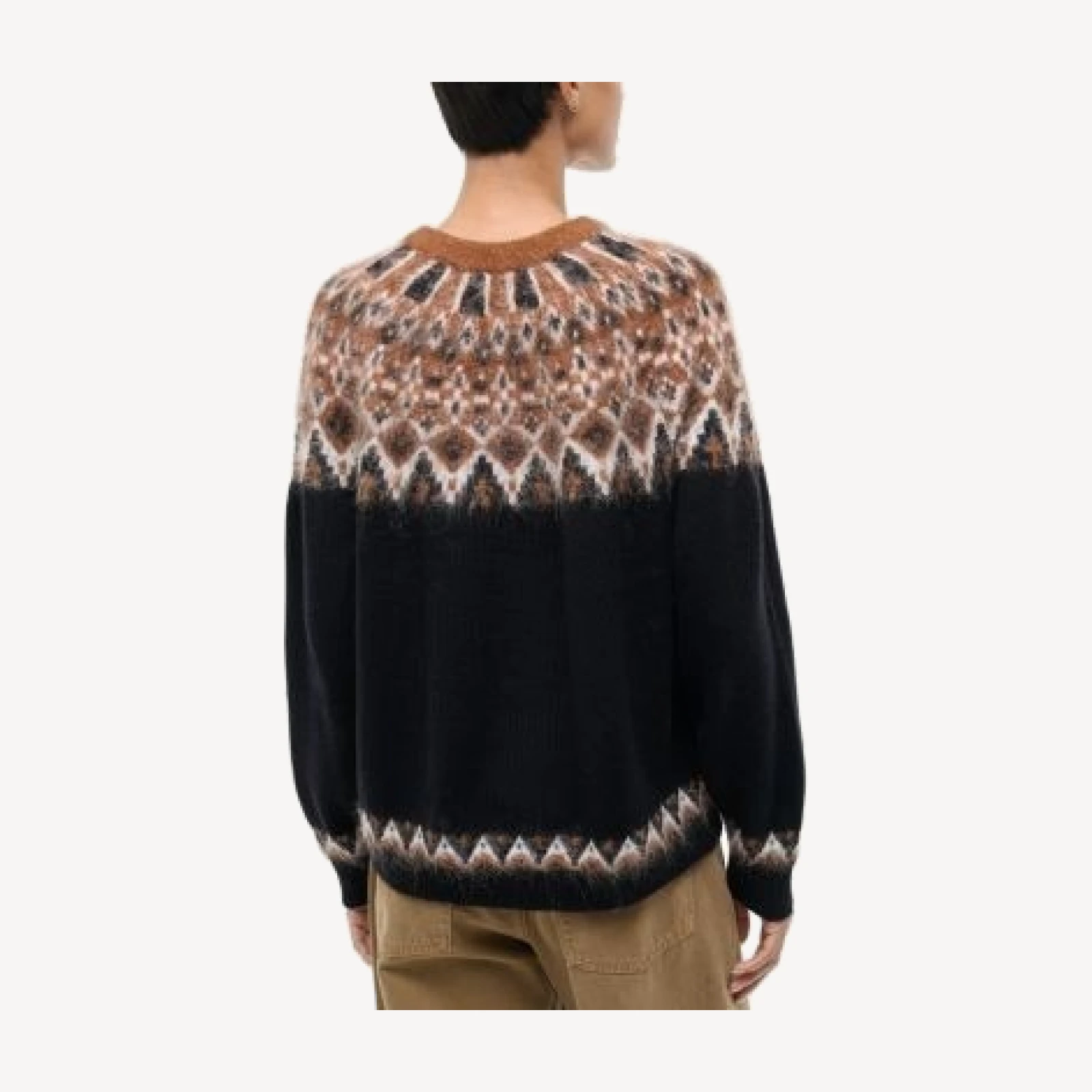 Staud Zane Crewneck Fair Isle Sweater