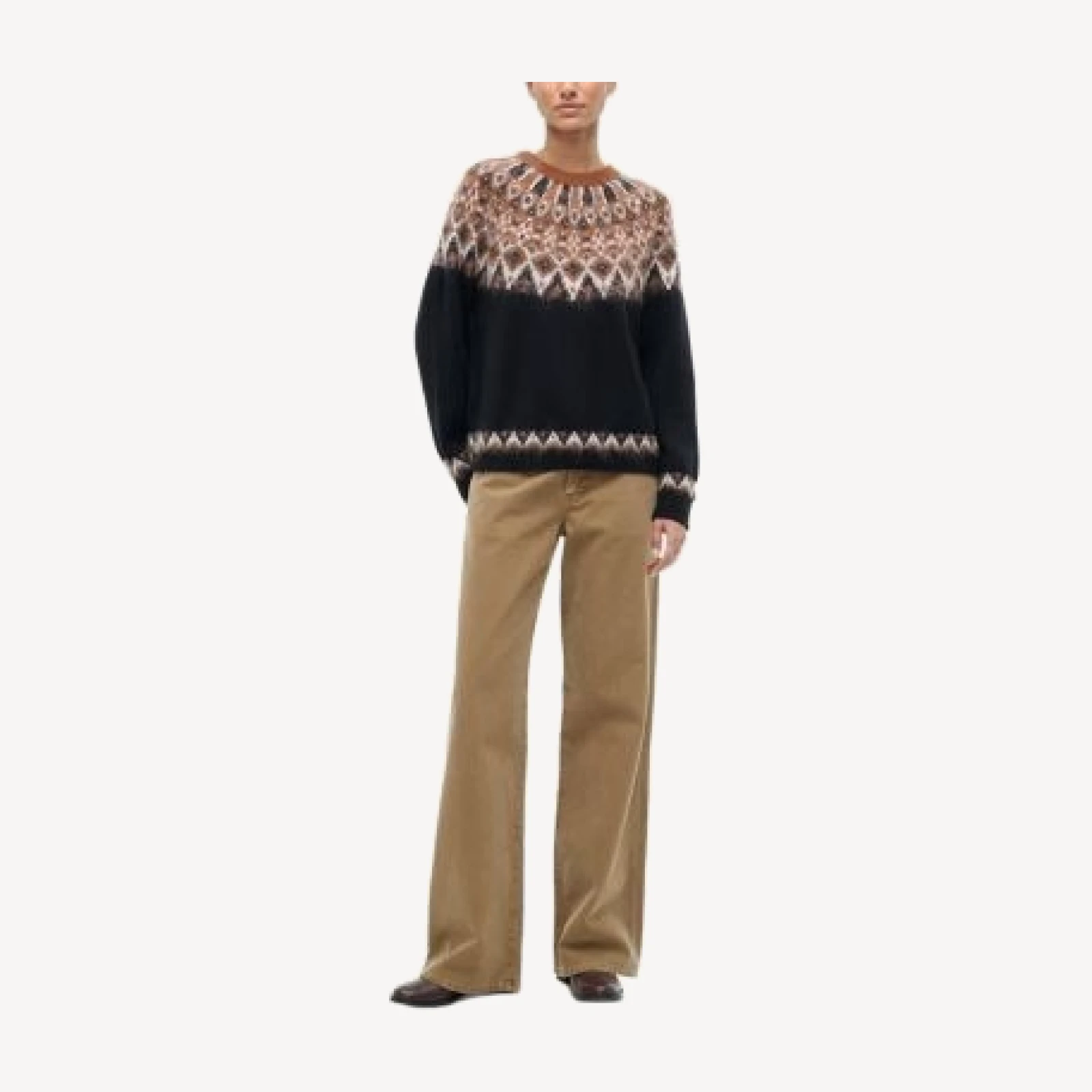 Staud Zane Crewneck Fair Isle Sweater