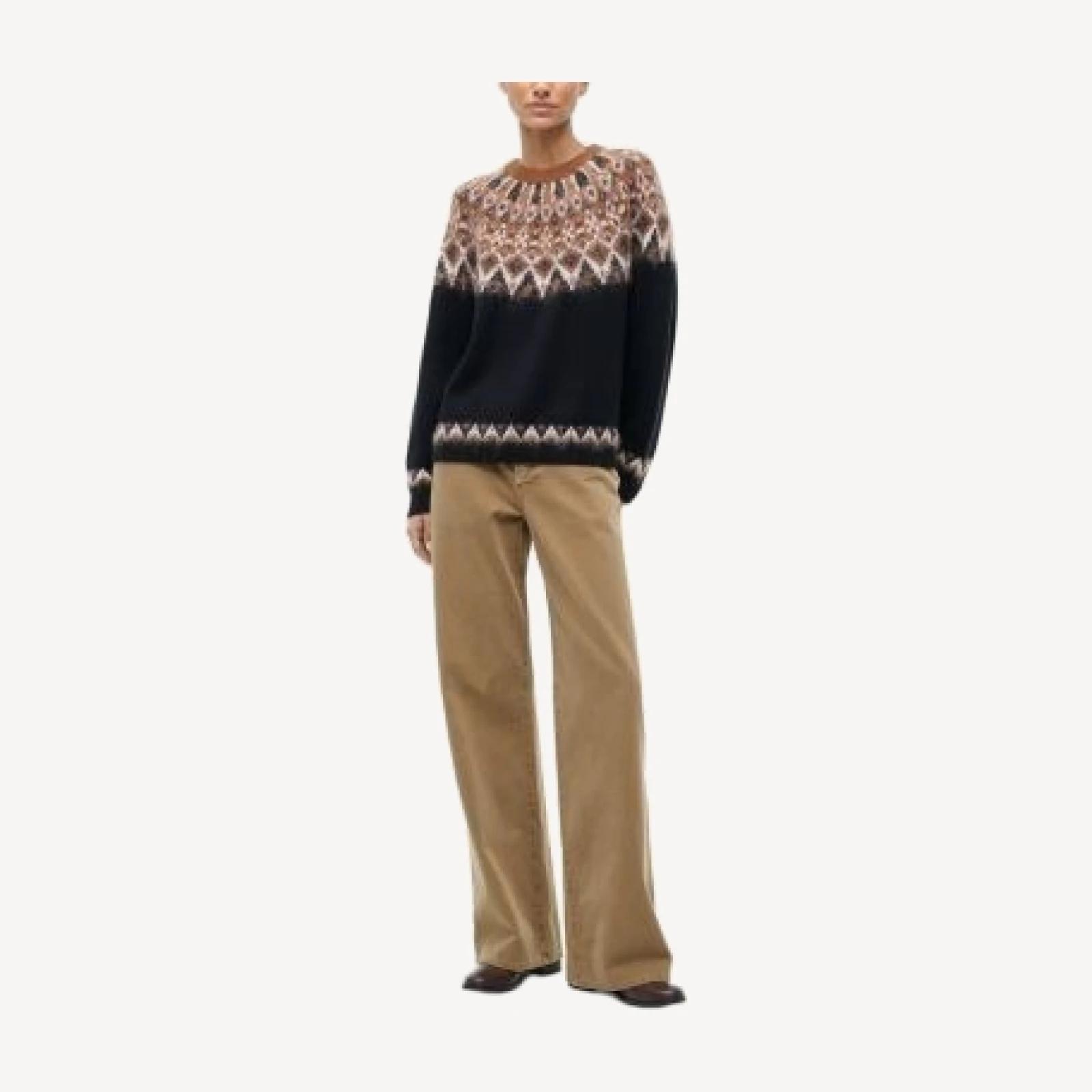 Staud Zane Crewneck Fair Isle Sweater