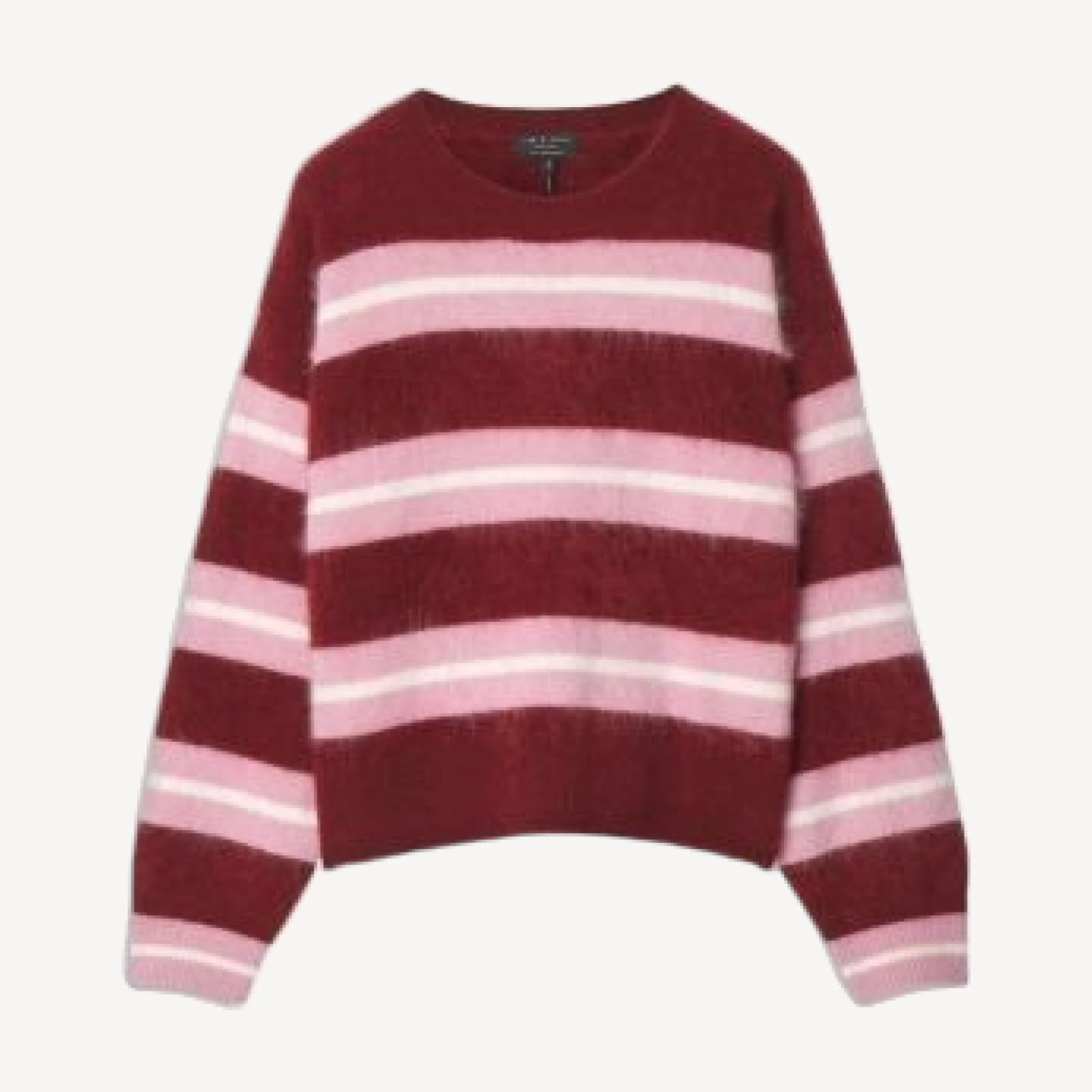 rag & bone Jada Brushed Cashmere Striped Crewneck Sweater