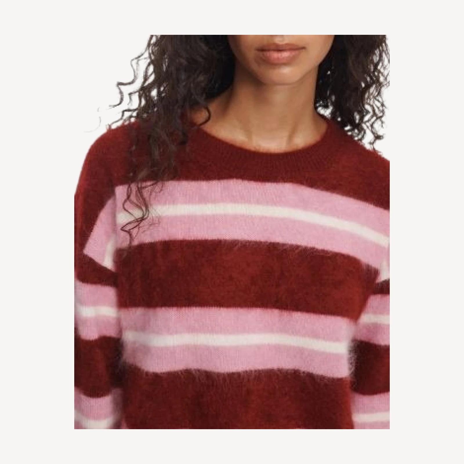 rag & bone Jada Brushed Cashmere Striped Crewneck Sweater