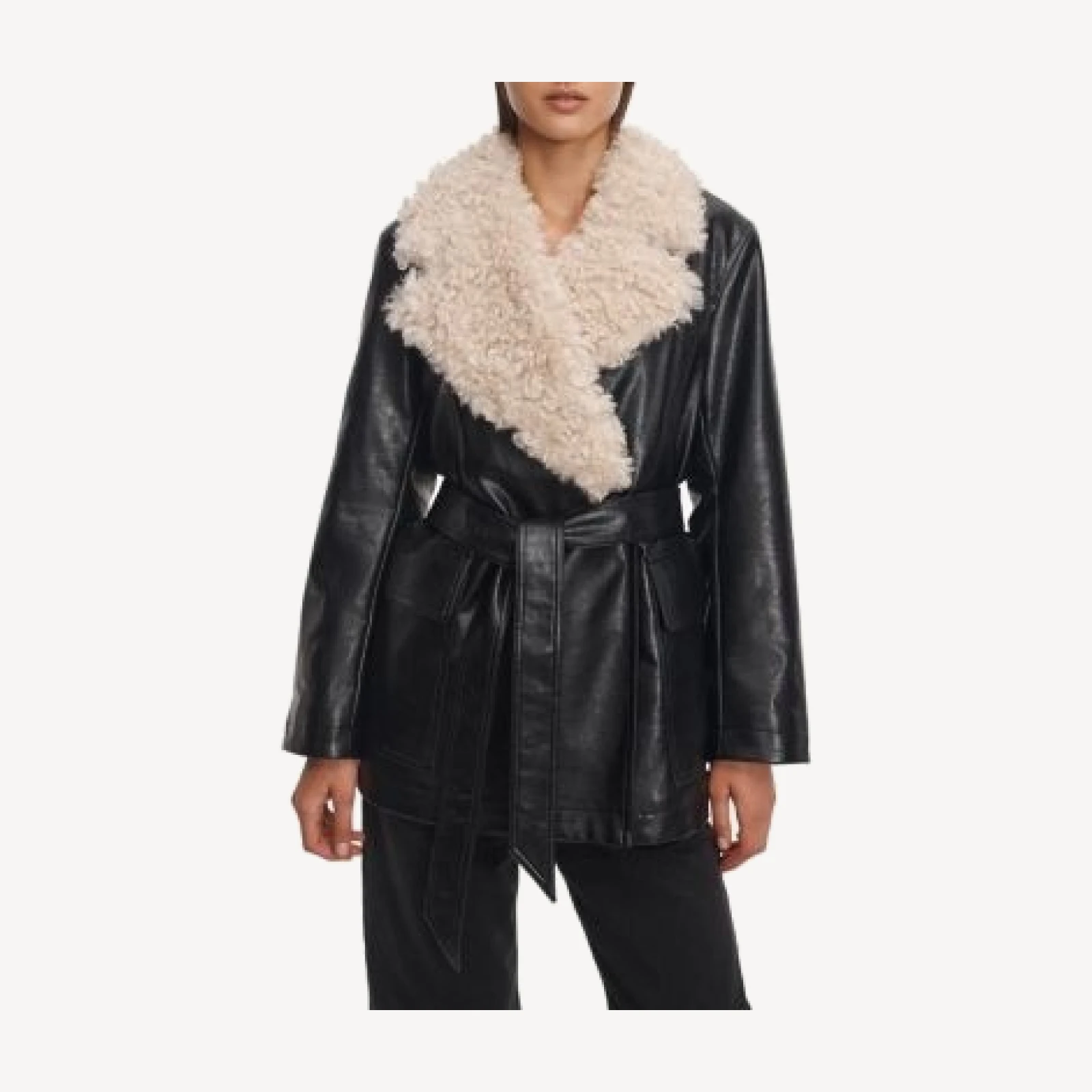 rag & bone Jordan Faux Leather Belted Jacket