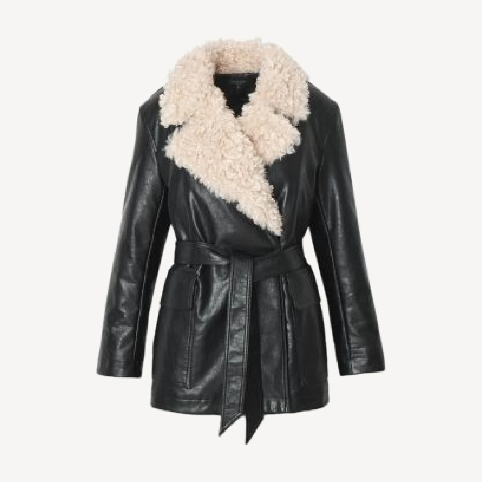 rag & bone Jordan Faux Leather Belted Jacket