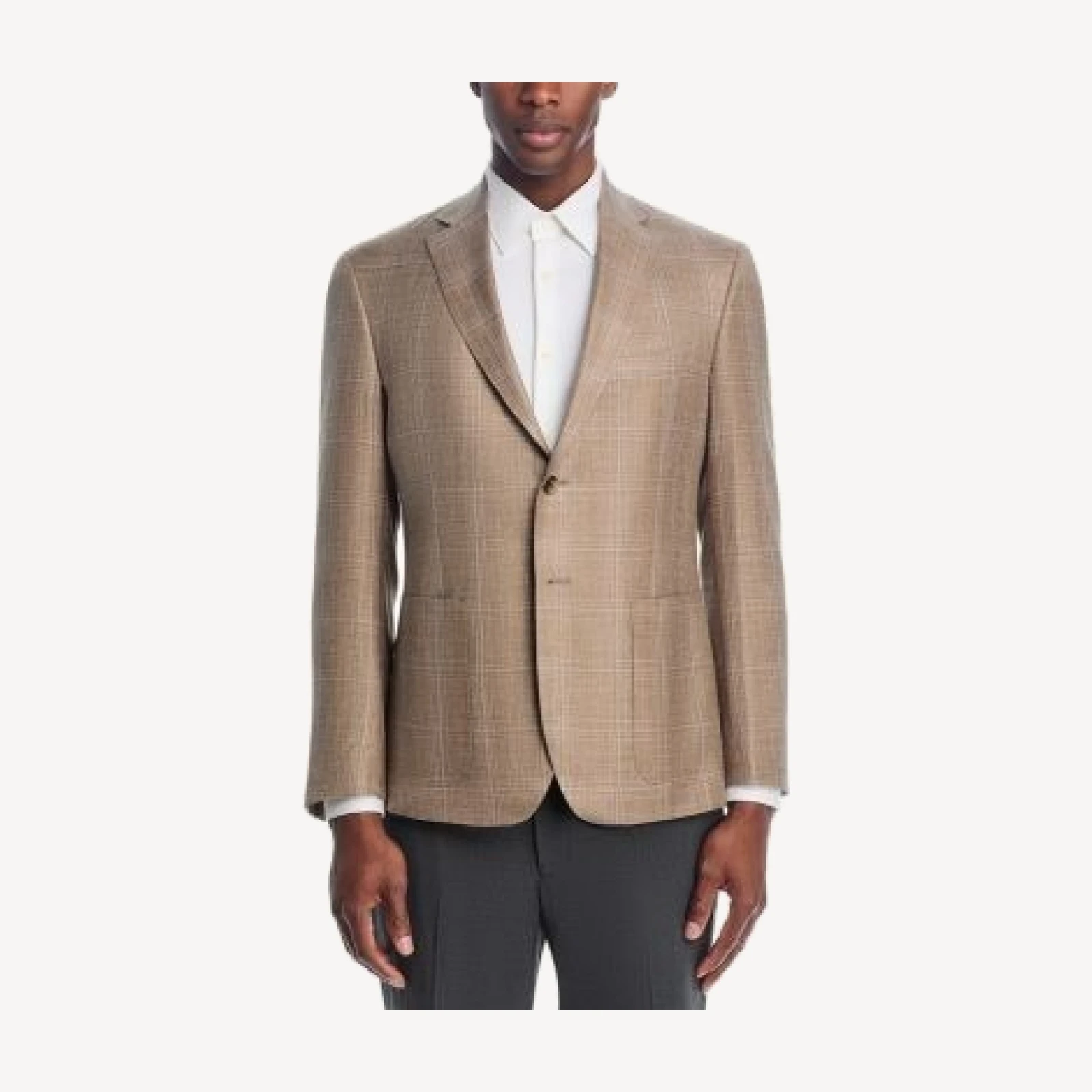 The Men's Store at Bloomingdale's Loro Piana Fabric Wool, Silk, & Linen Plaid Unstructured Regular Fit Sport Coat - Exclusive