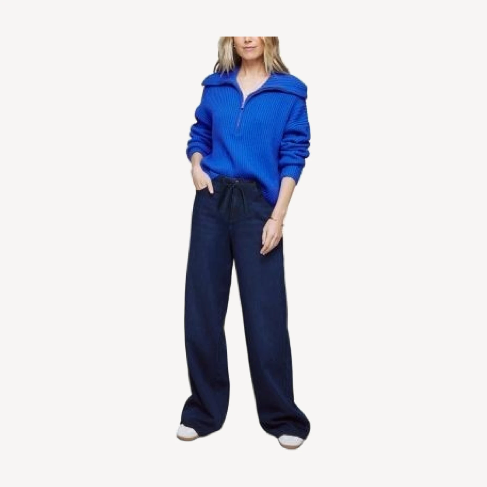 Splendid Aspyn Ribbed Half Zip Sweater