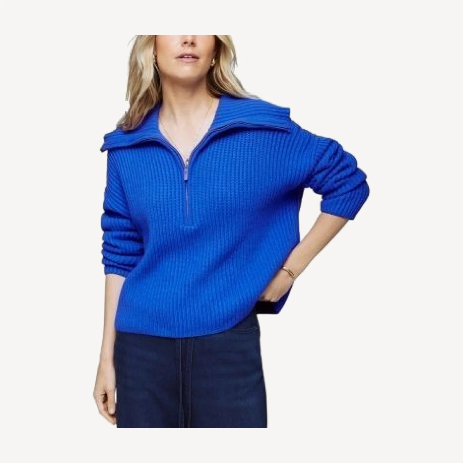 Splendid Aspyn Ribbed Half Zip Sweater