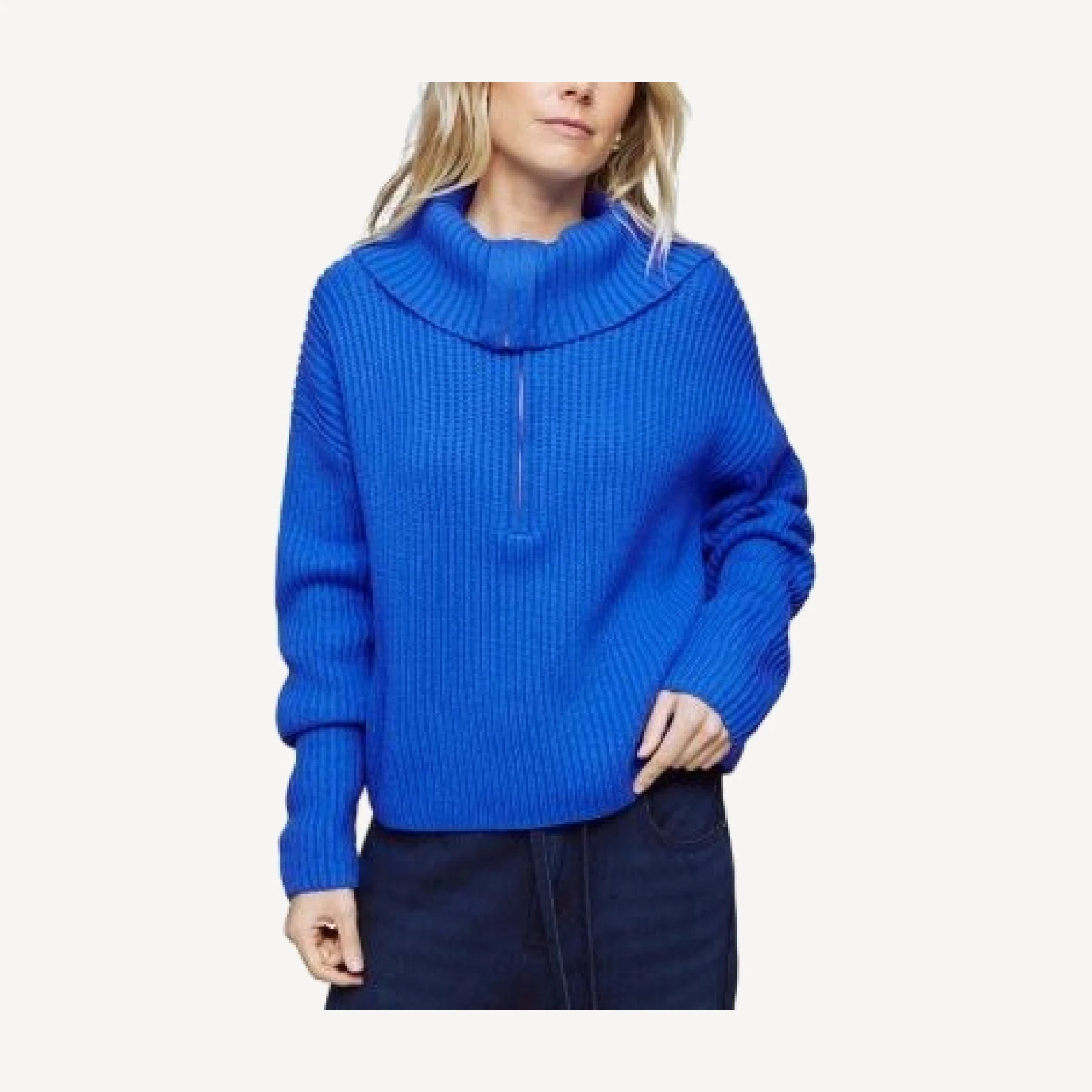 Splendid Aspyn Ribbed Half Zip Sweater