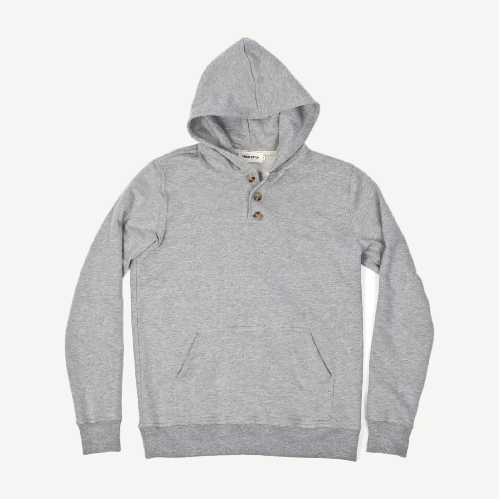 Heather Grey 3 Button Hooded Sweatshirt