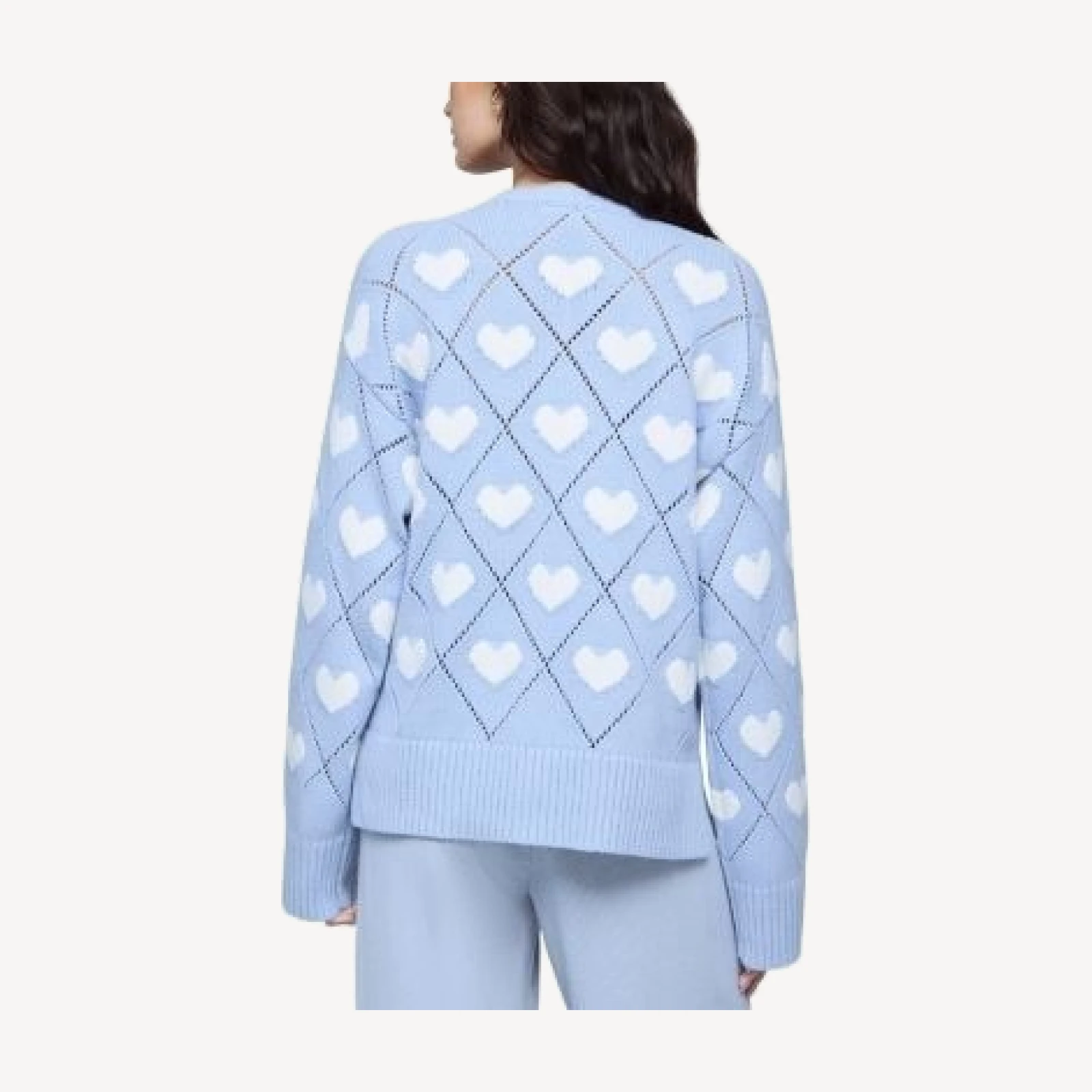 Splendid Pointelle Knit Heart Sweater