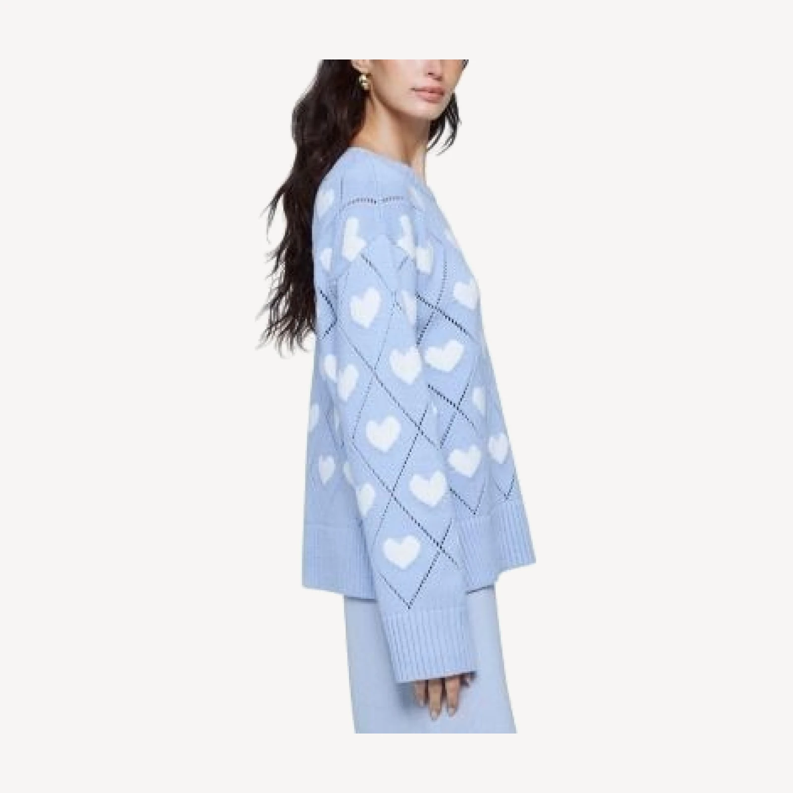 Splendid Pointelle Knit Heart Sweater