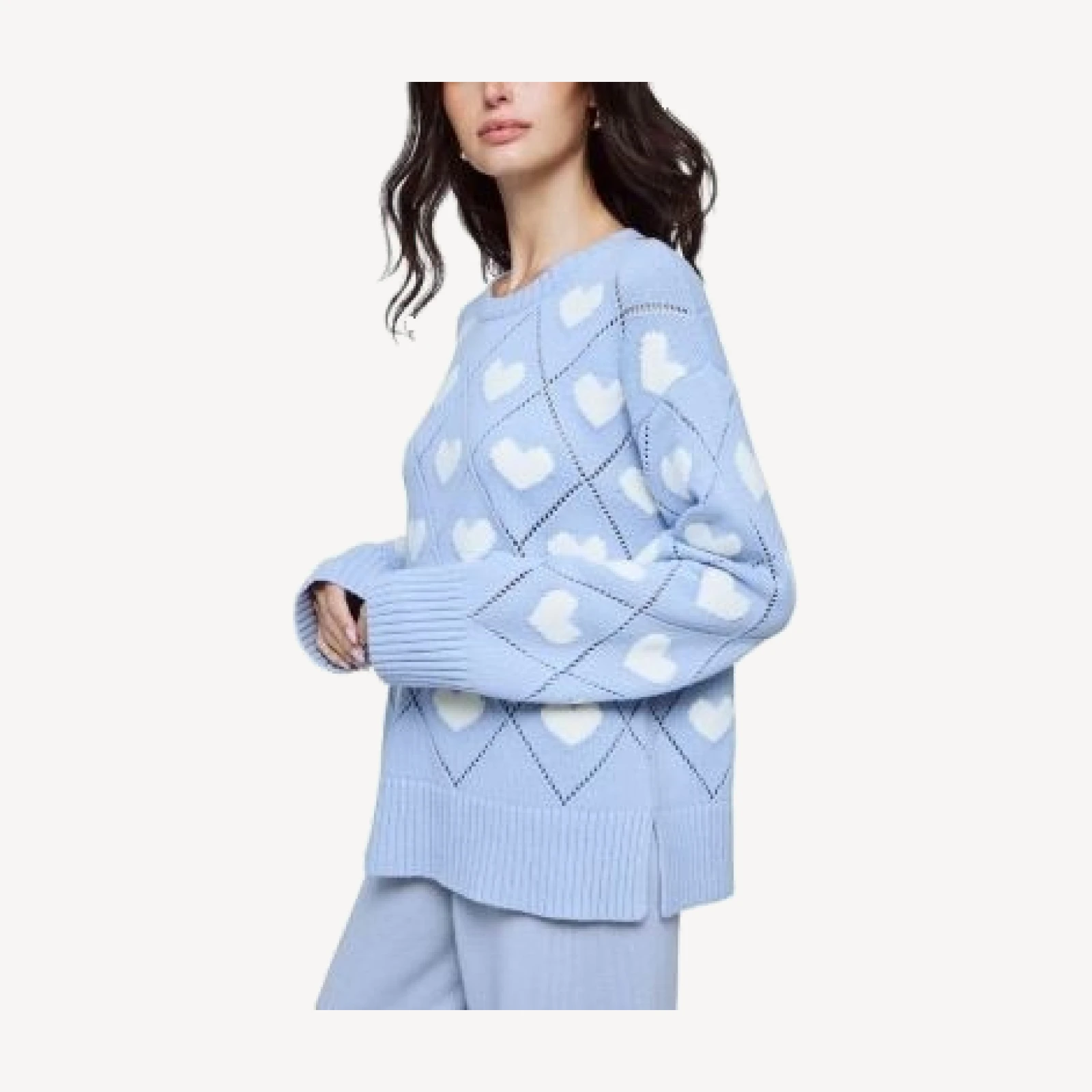 Splendid Pointelle Knit Heart Sweater