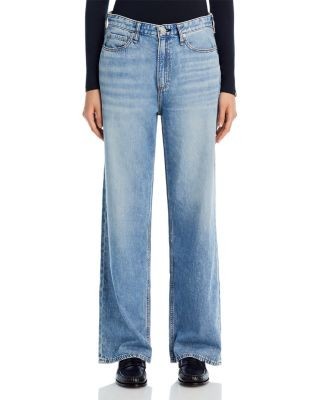 rag & bone Logan Featherweight High Rise Wide Leg Jeans in Audrey