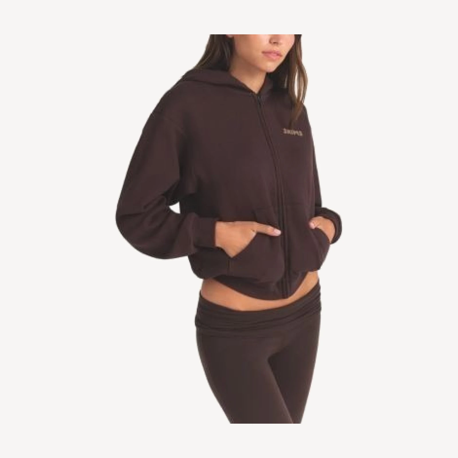 Skims Classic Logo Zip Up Hoodie