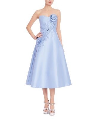 Badgley Mischka Appliqued Embroidered Strapless Dress - Exclusive