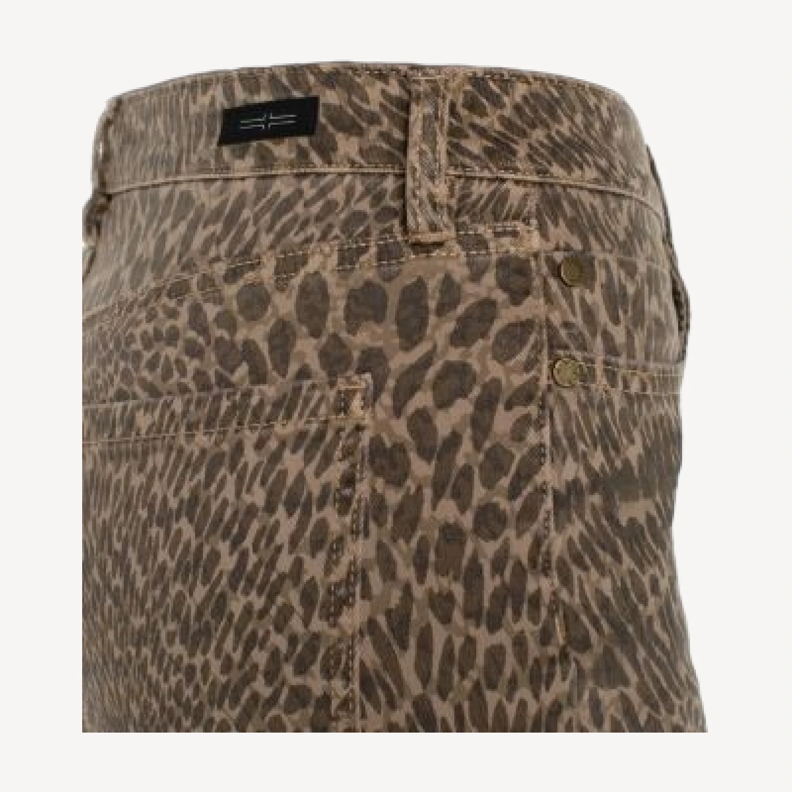 Liverpool Los Angeles Kennedy Mid Rise Straight Jeans in Khaki Abstract Animal