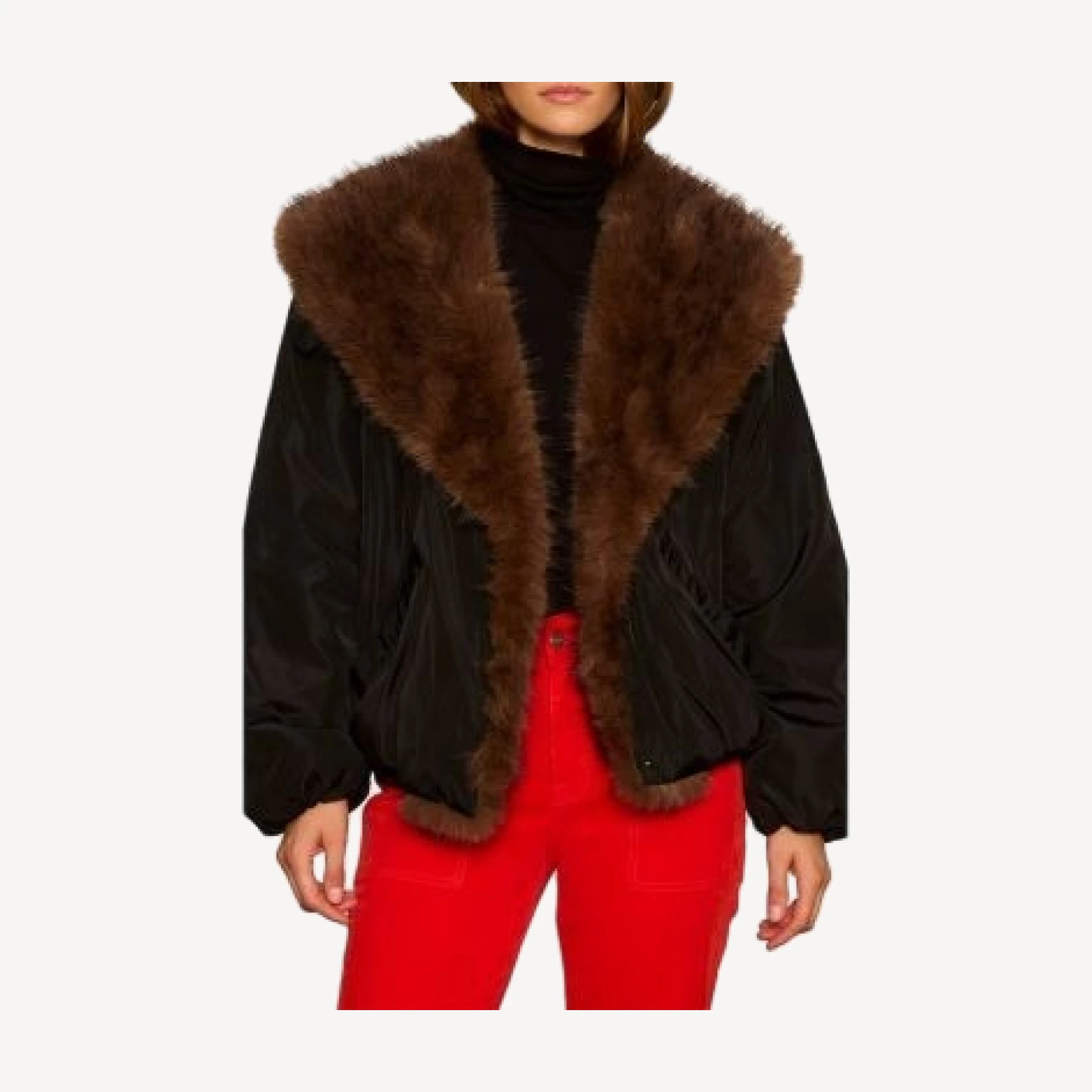 Sanctuary Allure Faux Fur Trim Jacket