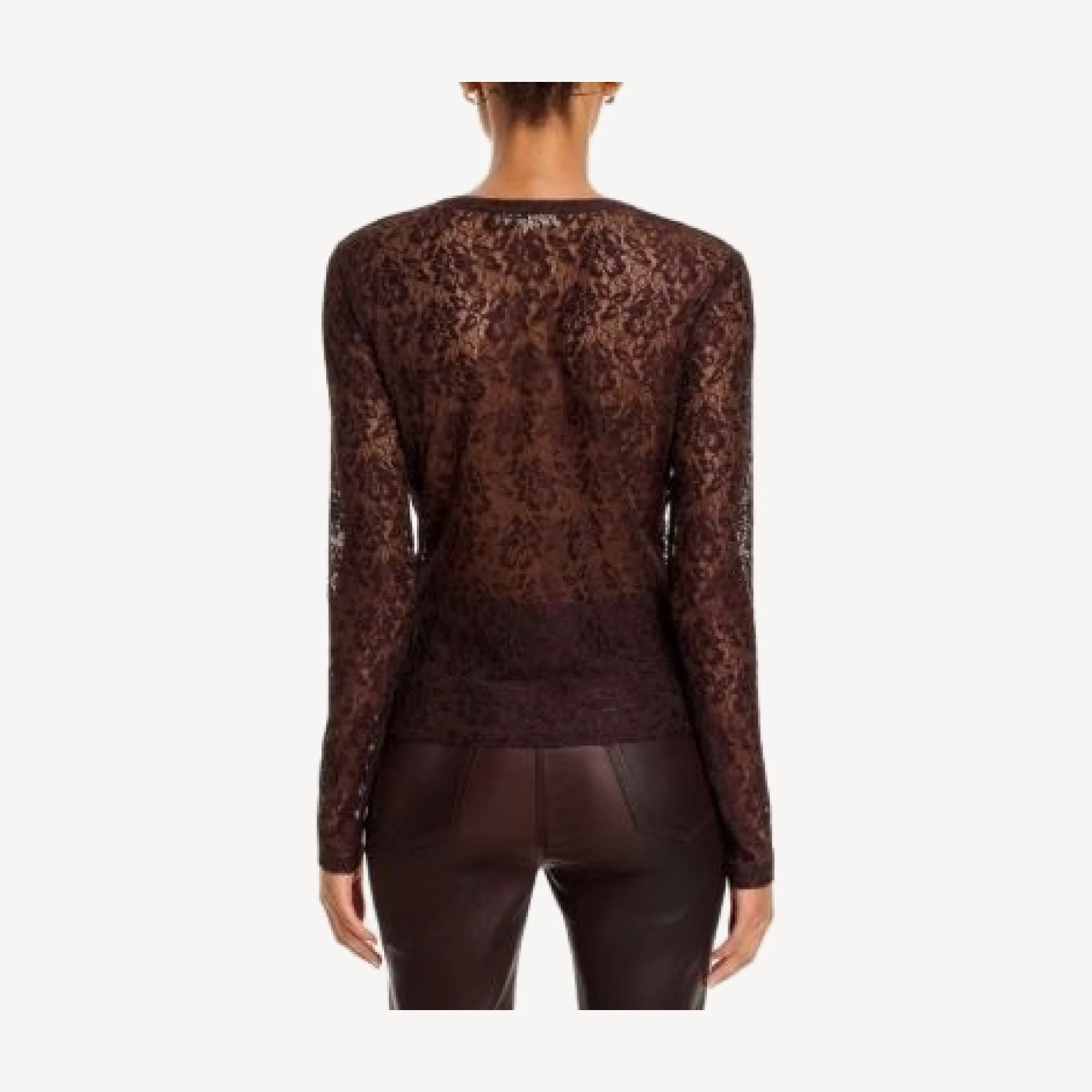 Frame Lace Cameo Sheer Button Front Top
