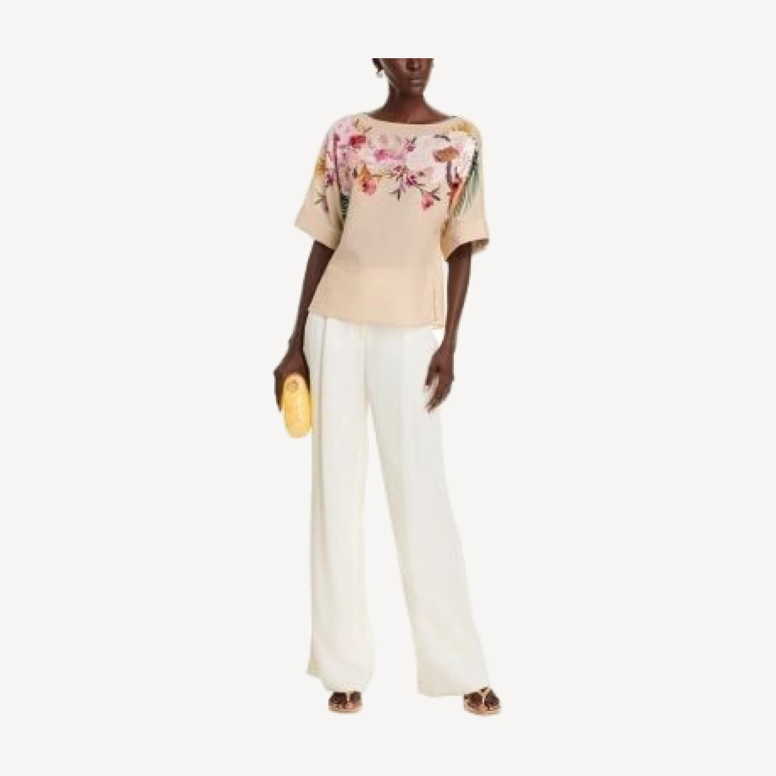 Kobi Halperin Marina Beaded Cotton Boat Neck Blouse