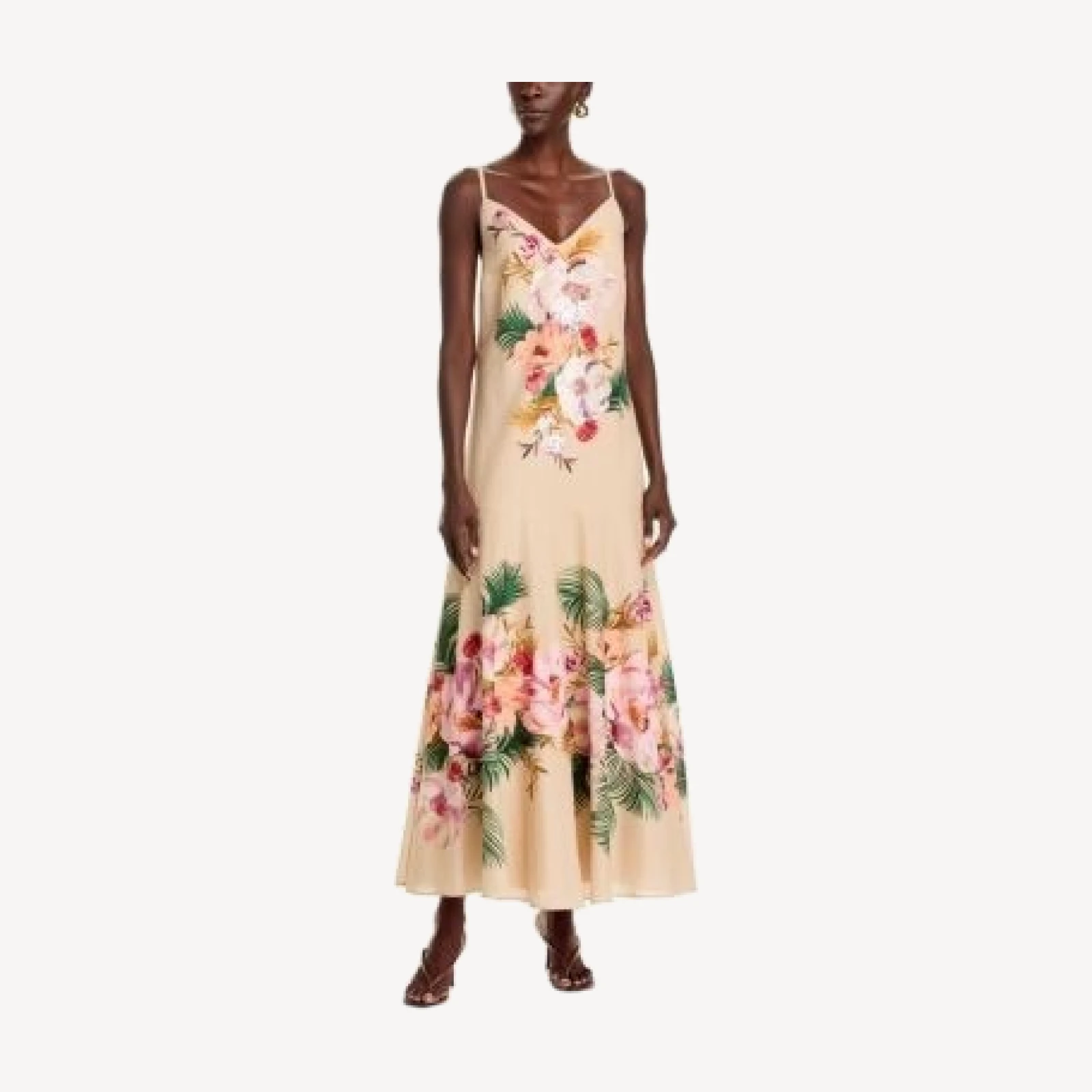 Kobi Halperin Pierce Floral Beaded Cotton Maxi Dress