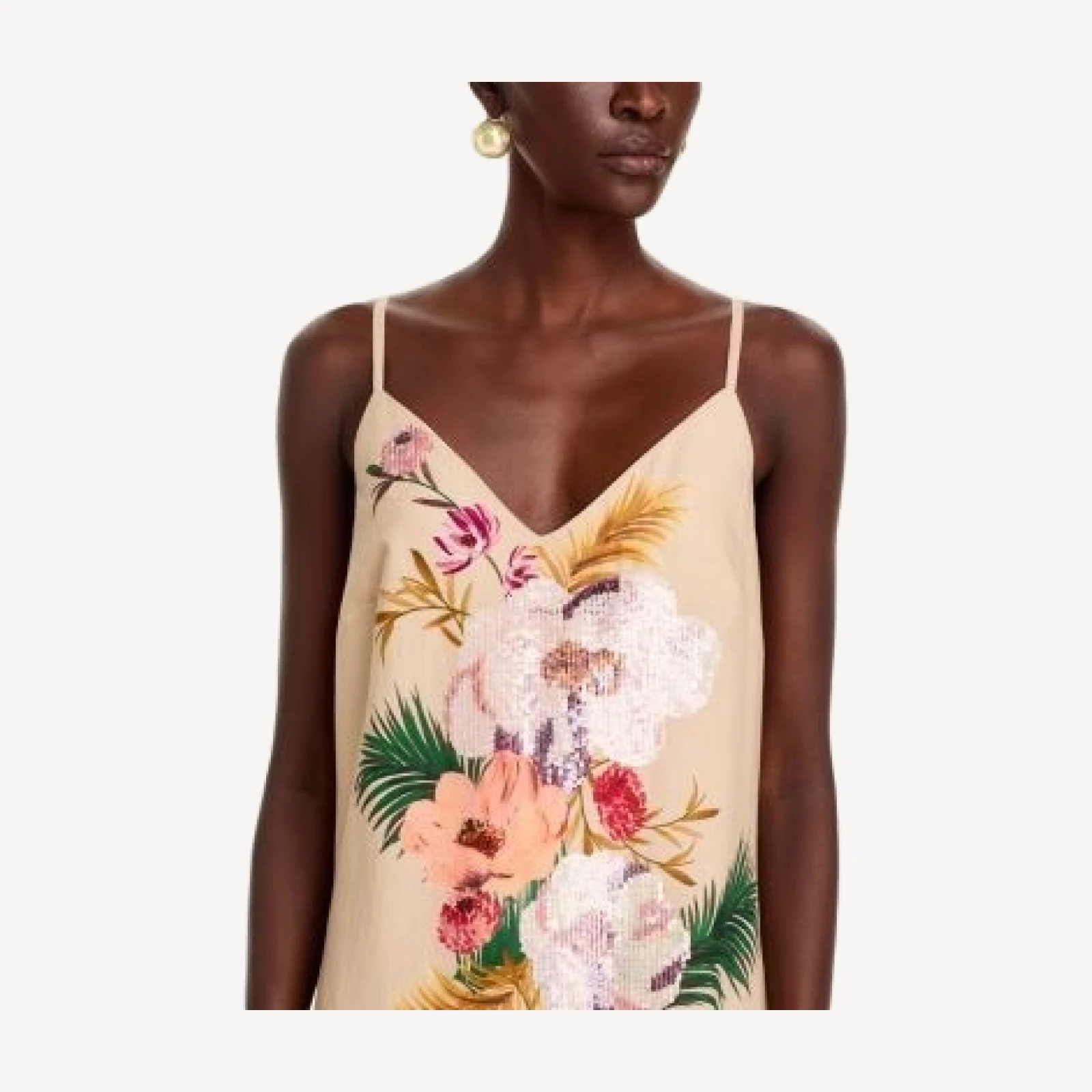 Kobi Halperin Pierce Floral Beaded Cotton Maxi Dress