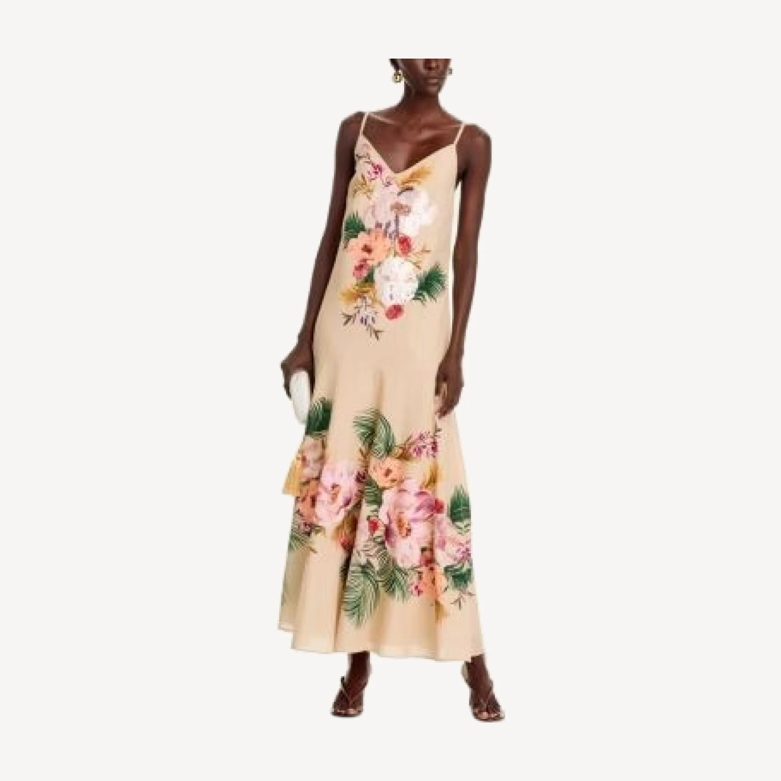 Kobi Halperin Pierce Floral Beaded Cotton Maxi Dress