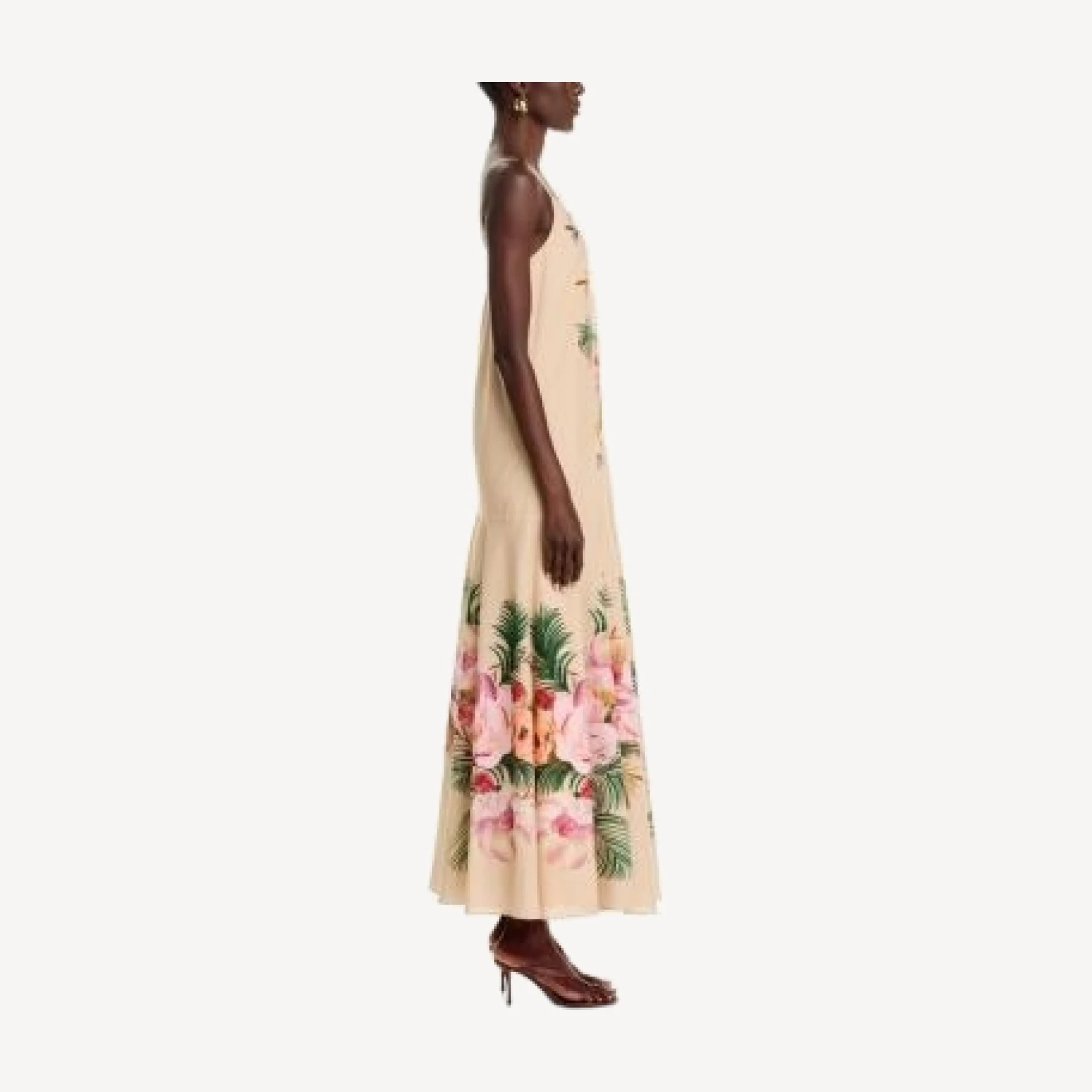 Kobi Halperin Pierce Floral Beaded Cotton Maxi Dress