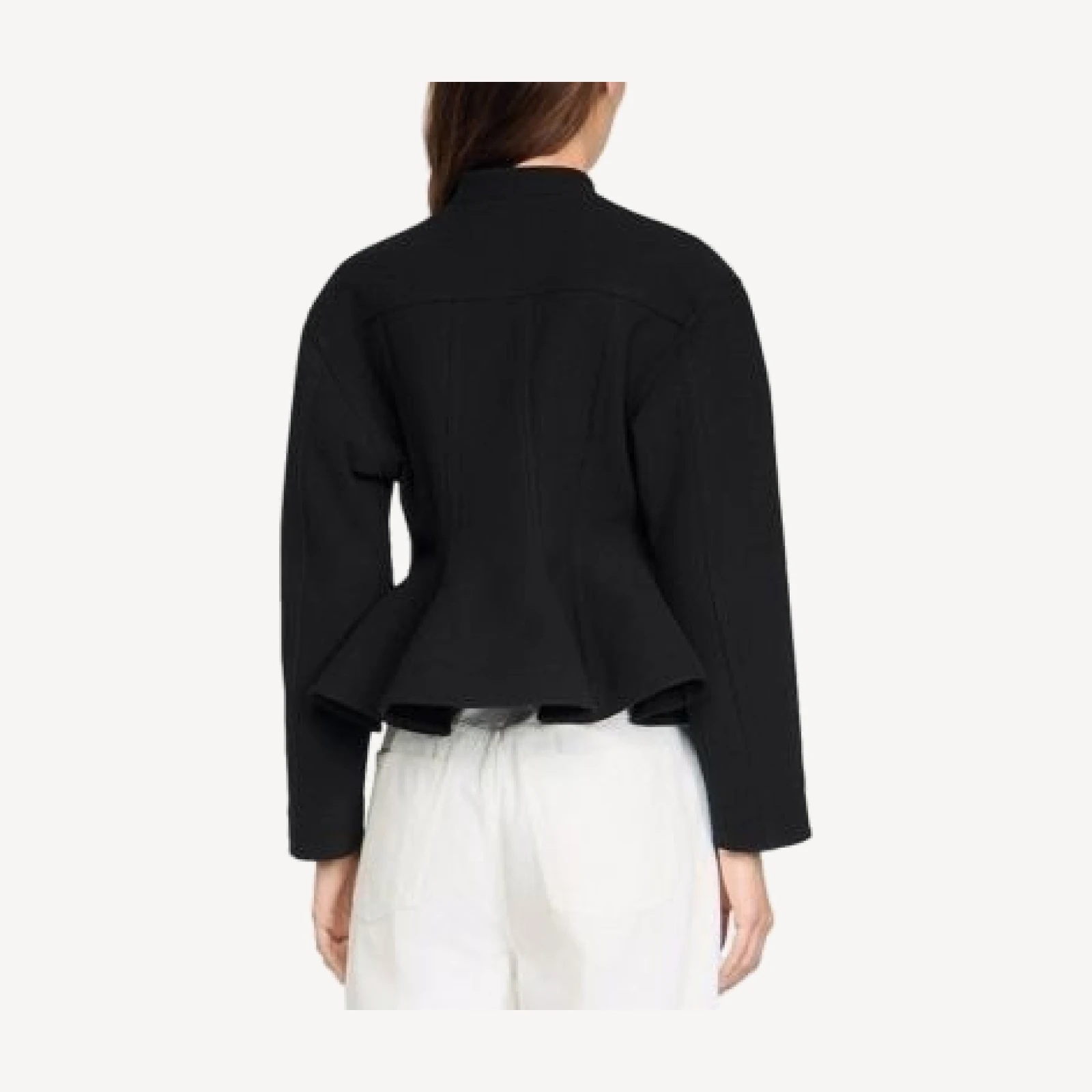 Sandro Cropped Ruffle Peplum Jacket