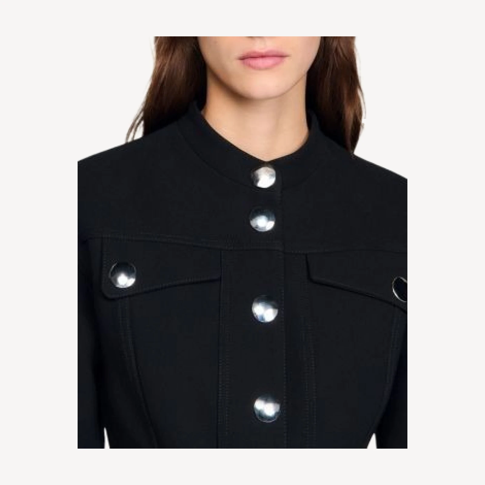 Sandro Cropped Ruffle Peplum Jacket